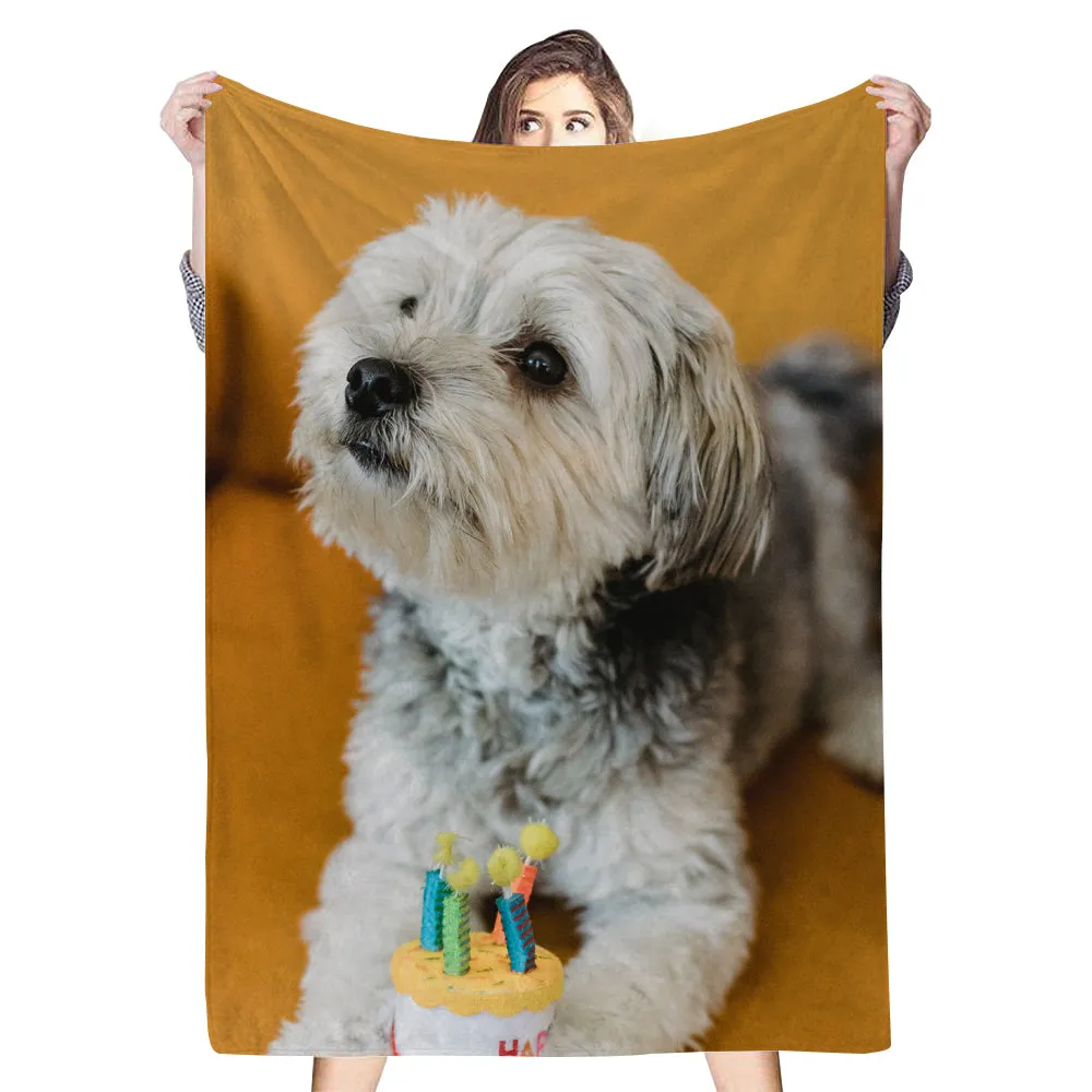 4FunGift® Custom 1 Photo Fleece Blankets for Couple Family