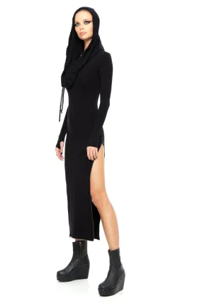5D x Stellar Dust Cowl Hooded Maxi Dress