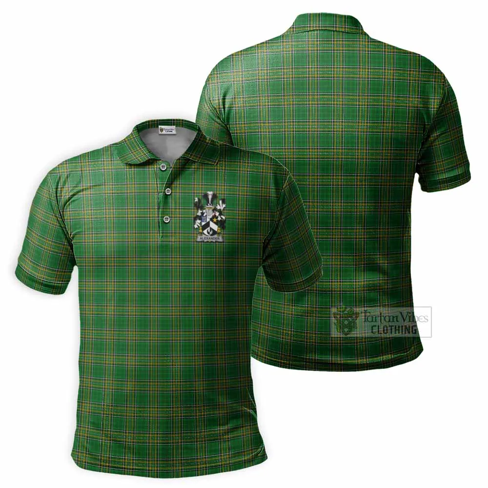 Alexander Irish Clan Tartan Men's Polo Shirt with Coat of Arms