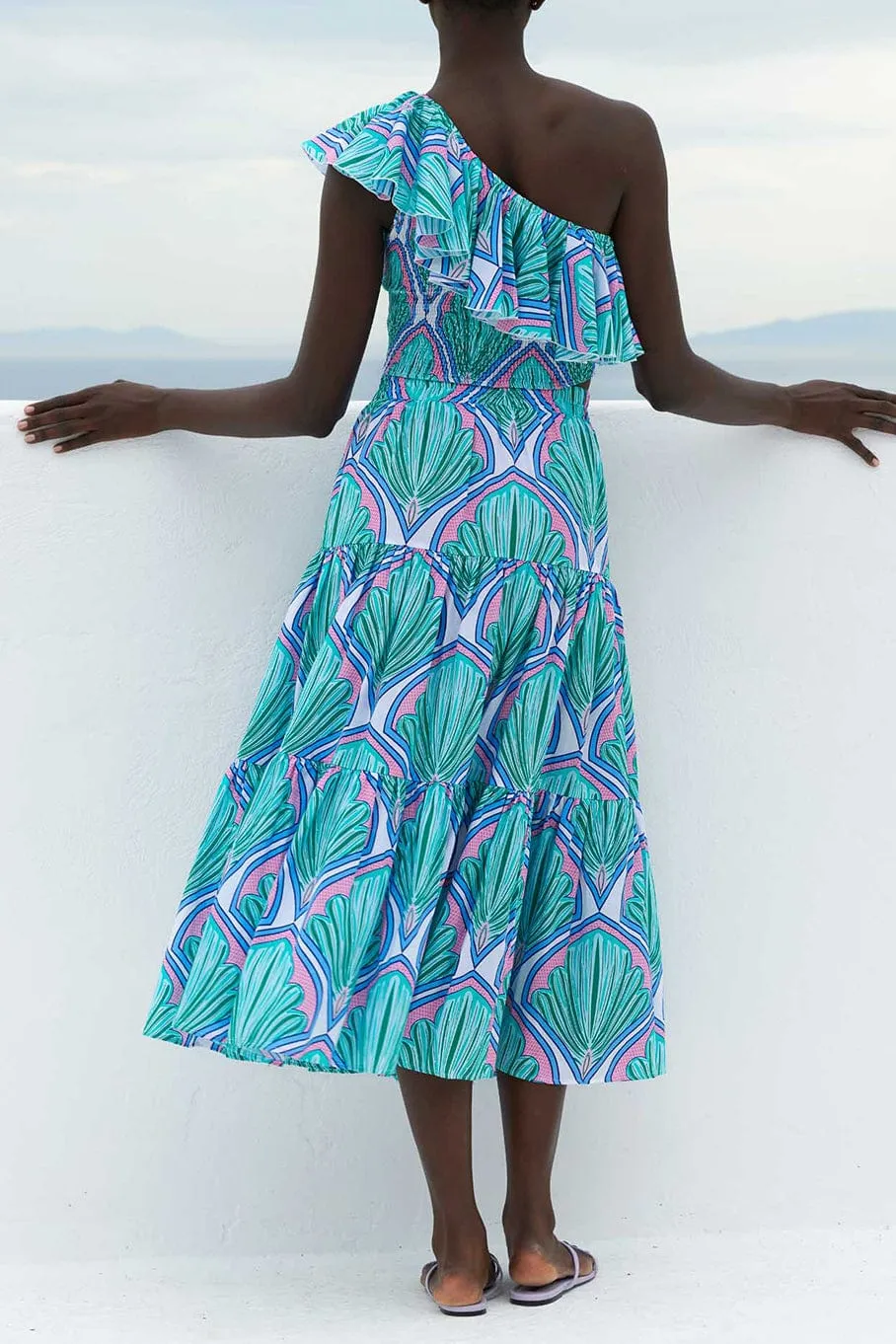 Aura Ruffle Midi Skirt