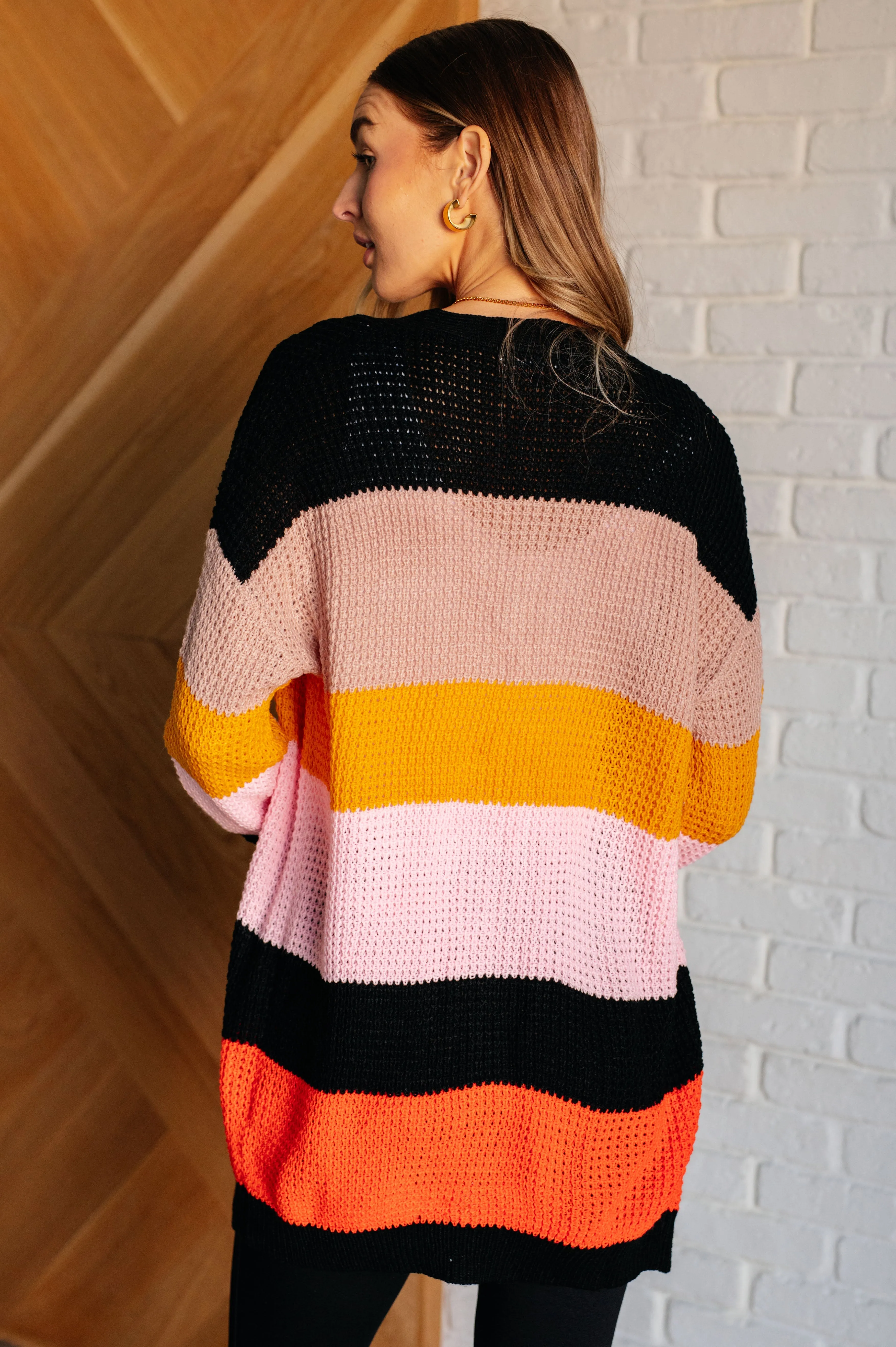 Autumn Colors Striped Cardigan