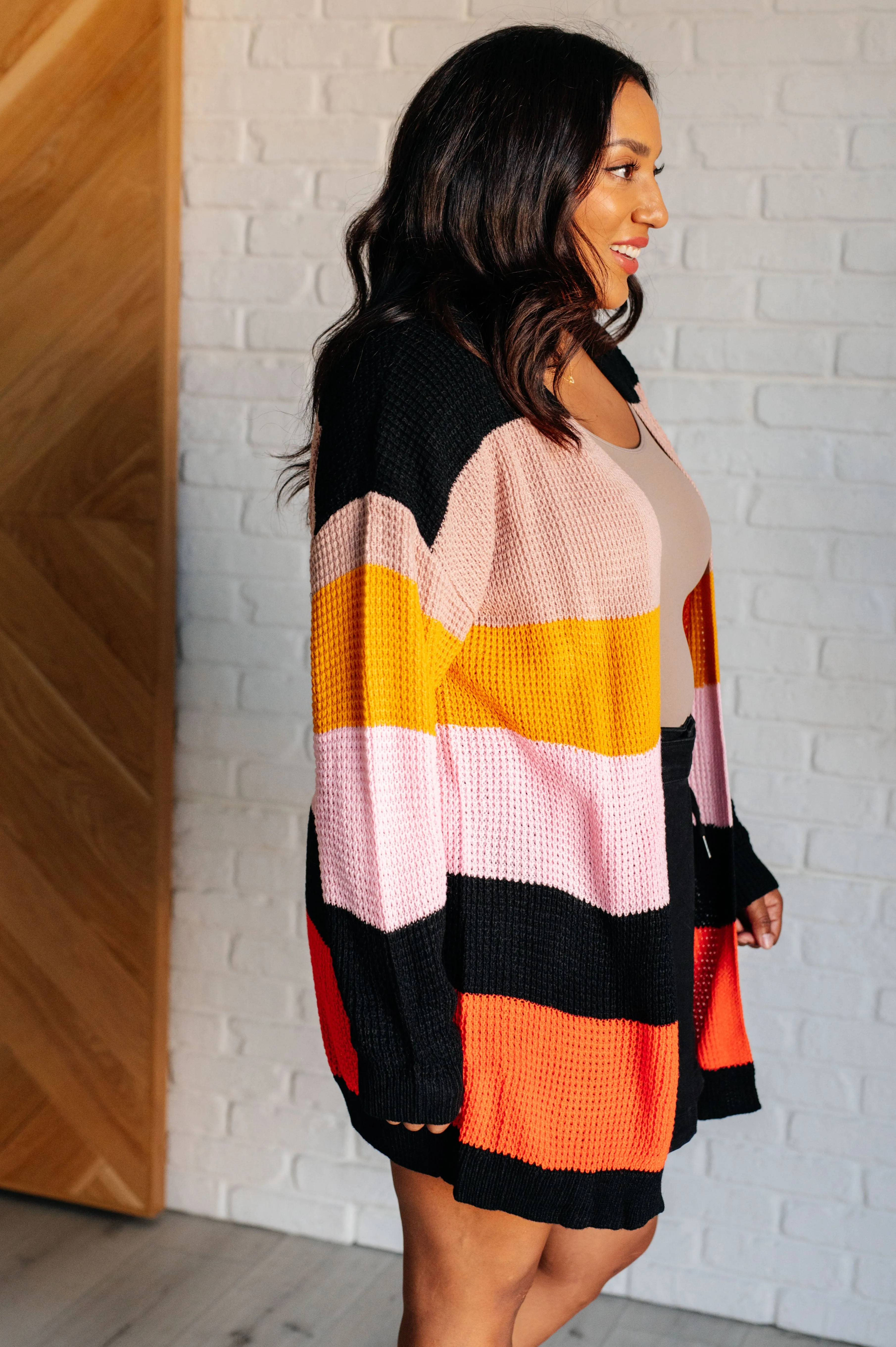 Autumn Colors Striped Cardigan