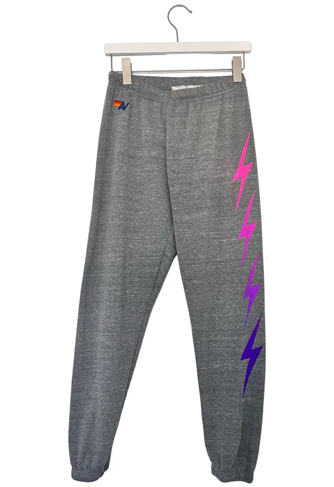 Aviator Nation Bolt Fade Sweatpants in Heather Grey / Pink Purple
