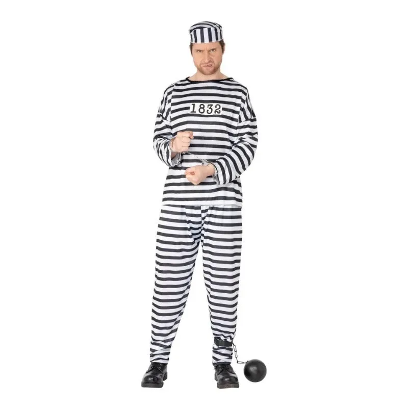 Black and White Convict Costume