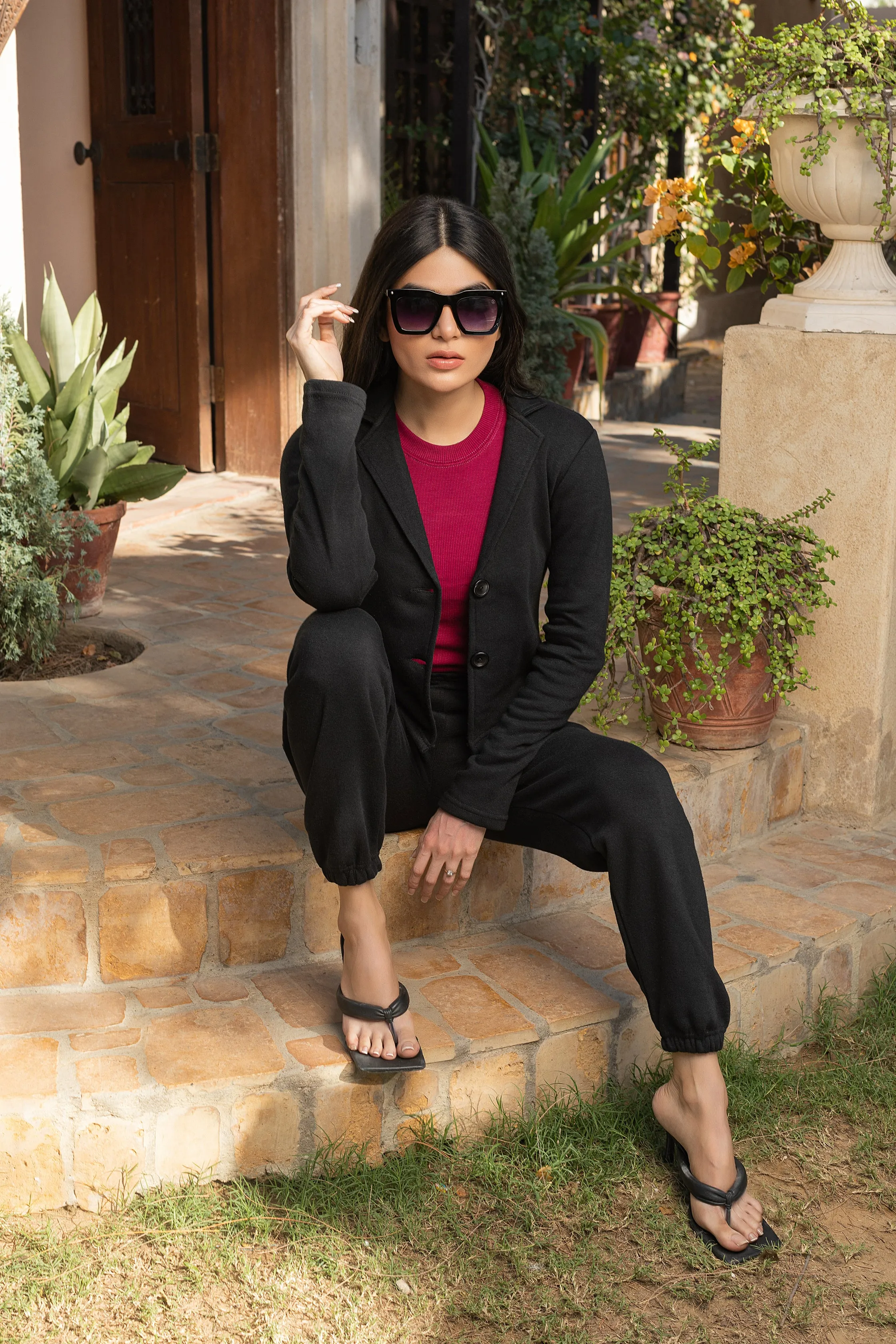Black Tracksuit with Coat and sweatpants