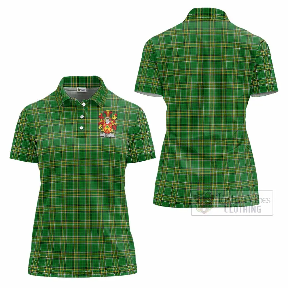 Butt Irish Clan Tartan Women's Polo Shirt with Coat of Arms
