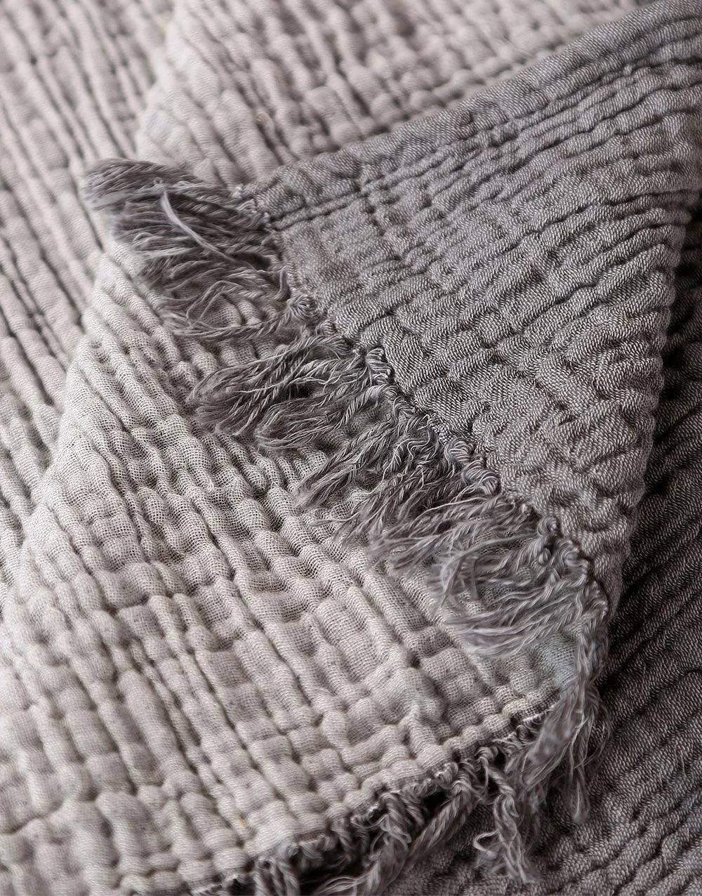 Cacala Plus Size Throw Blanket Muslin Series 100% Cotton Grey