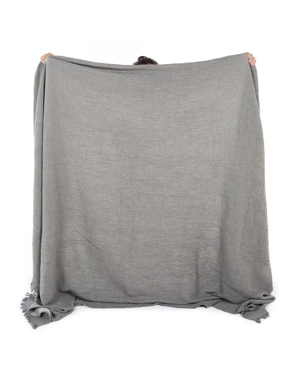 Cacala Plus Size Throw Blanket Muslin Series 100% Cotton Grey