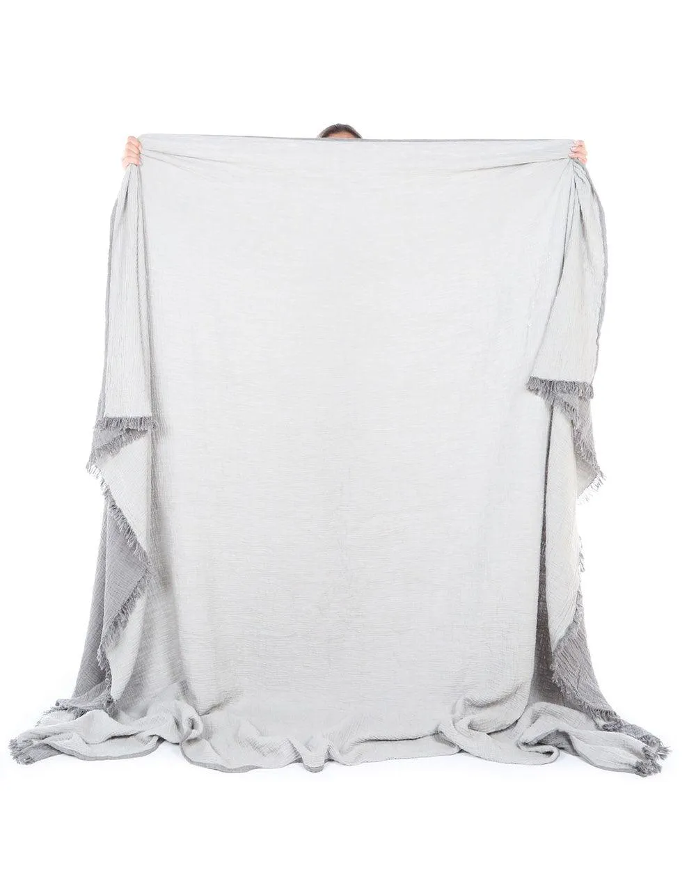 Cacala Plus Size Throw Blanket Muslin Series 100% Cotton Grey