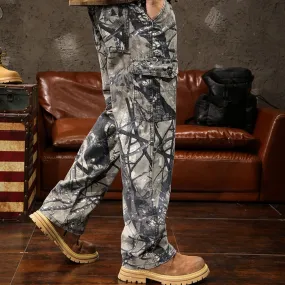 Camouflage Overalls Multi-pocket Casual Jeans P1072