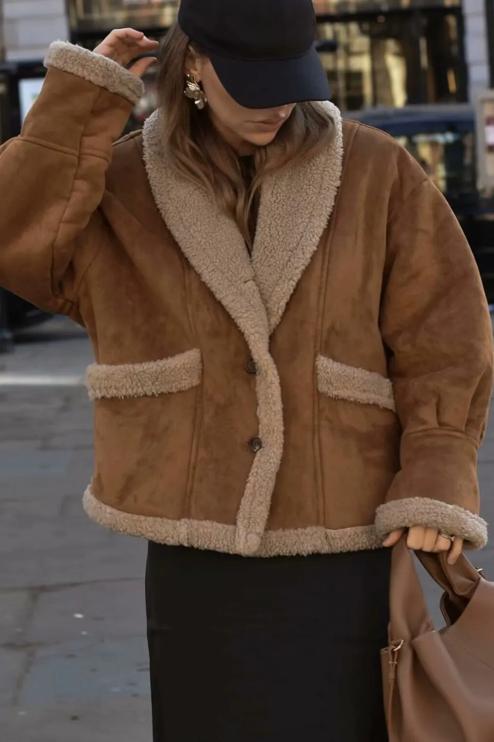 Casual Cozy Faux Shearling Oversized Teddy Coat