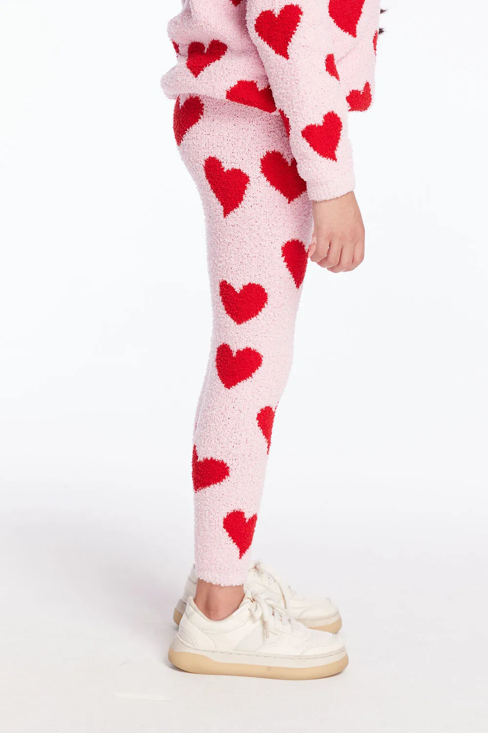 Chaser Fuzzy Fleece Sugar Heart Girls Legging