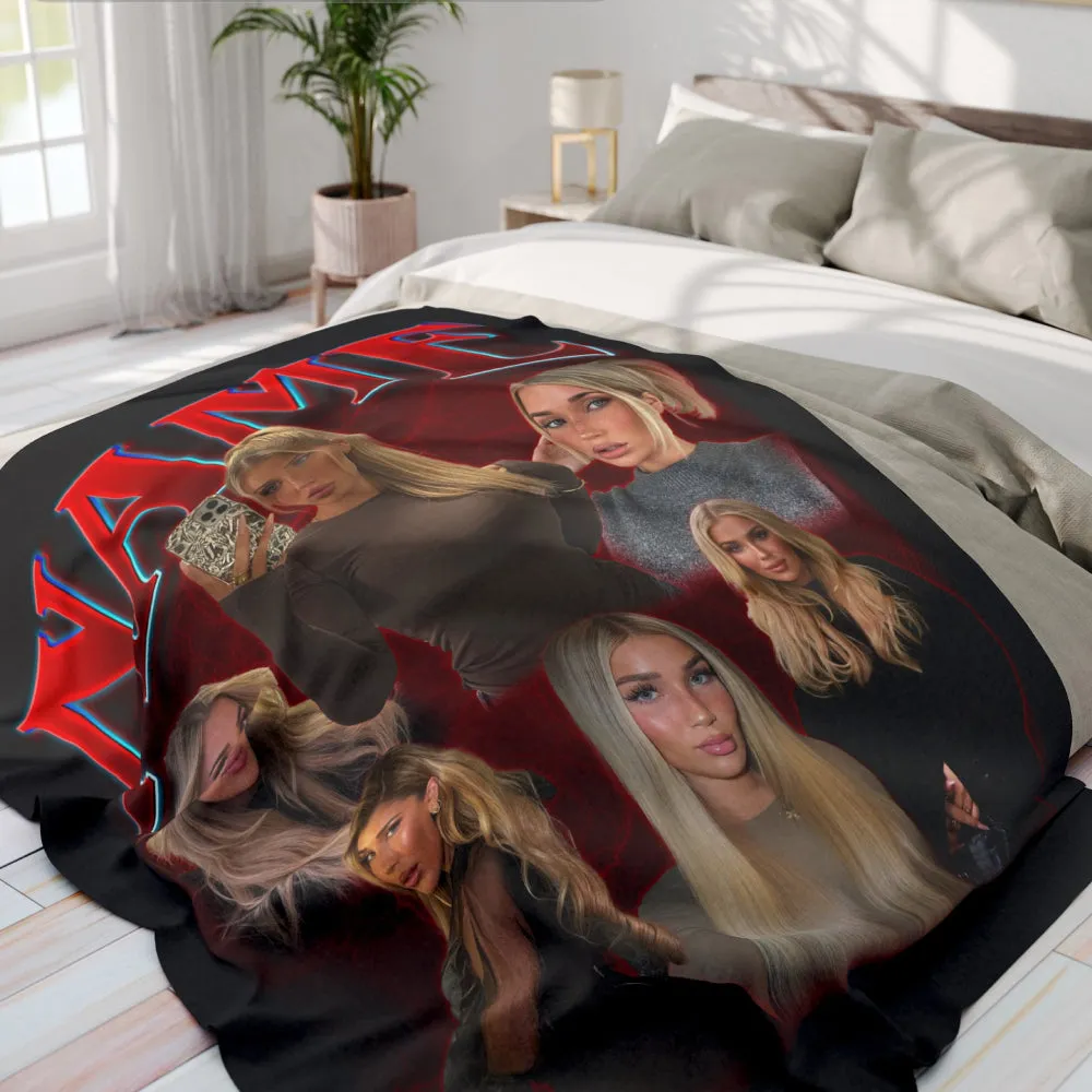 Custom Blanket With Text Photo Personalized Picture Blanket Sherpa Blanket Wedding Birthday Gift
