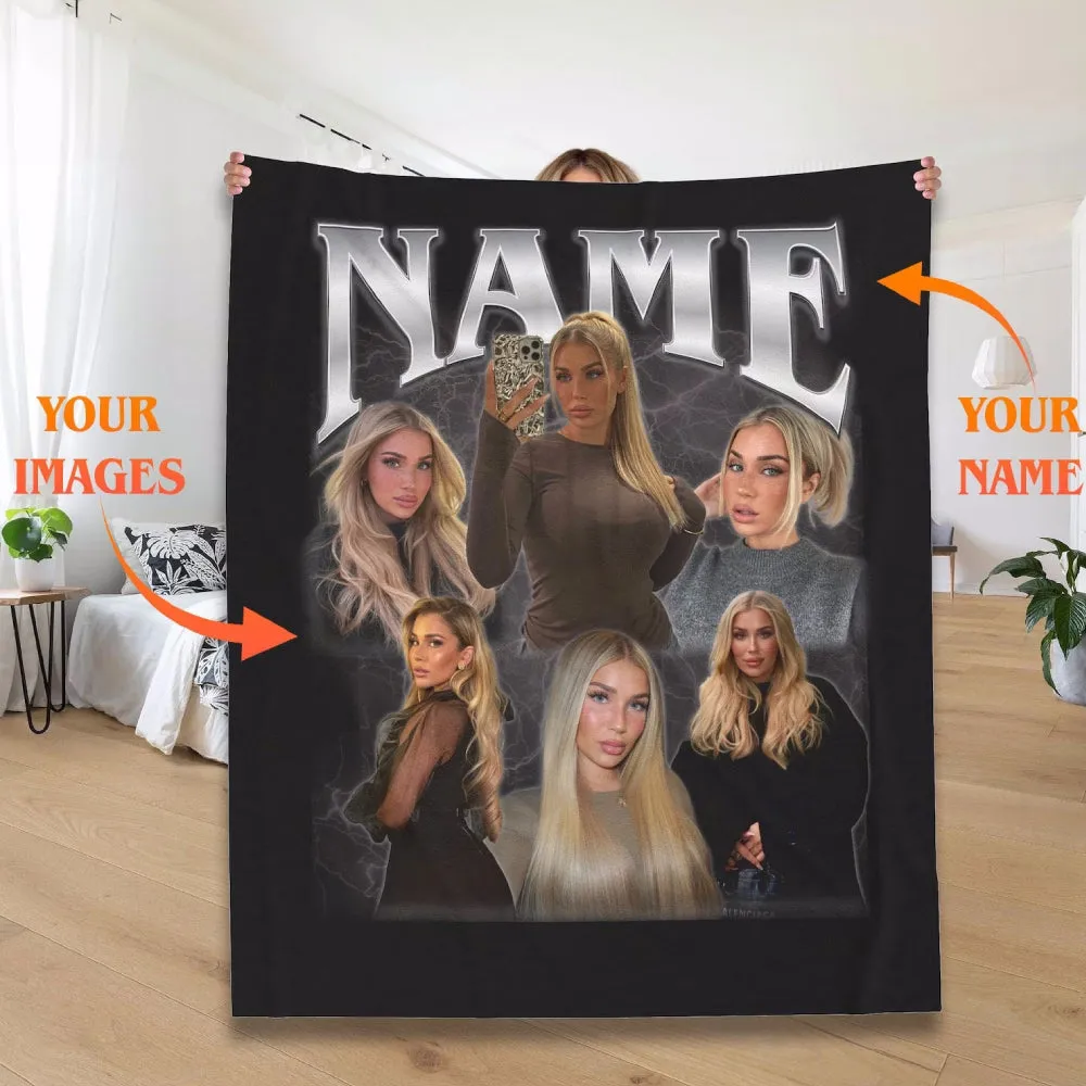 Custom Blanket With Text Photo Personalized Picture Blanket Sherpa Blanket Wedding Birthday Gift