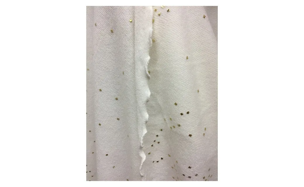 Draped Shawl Wrap Poncho Cape with Gold Flakes