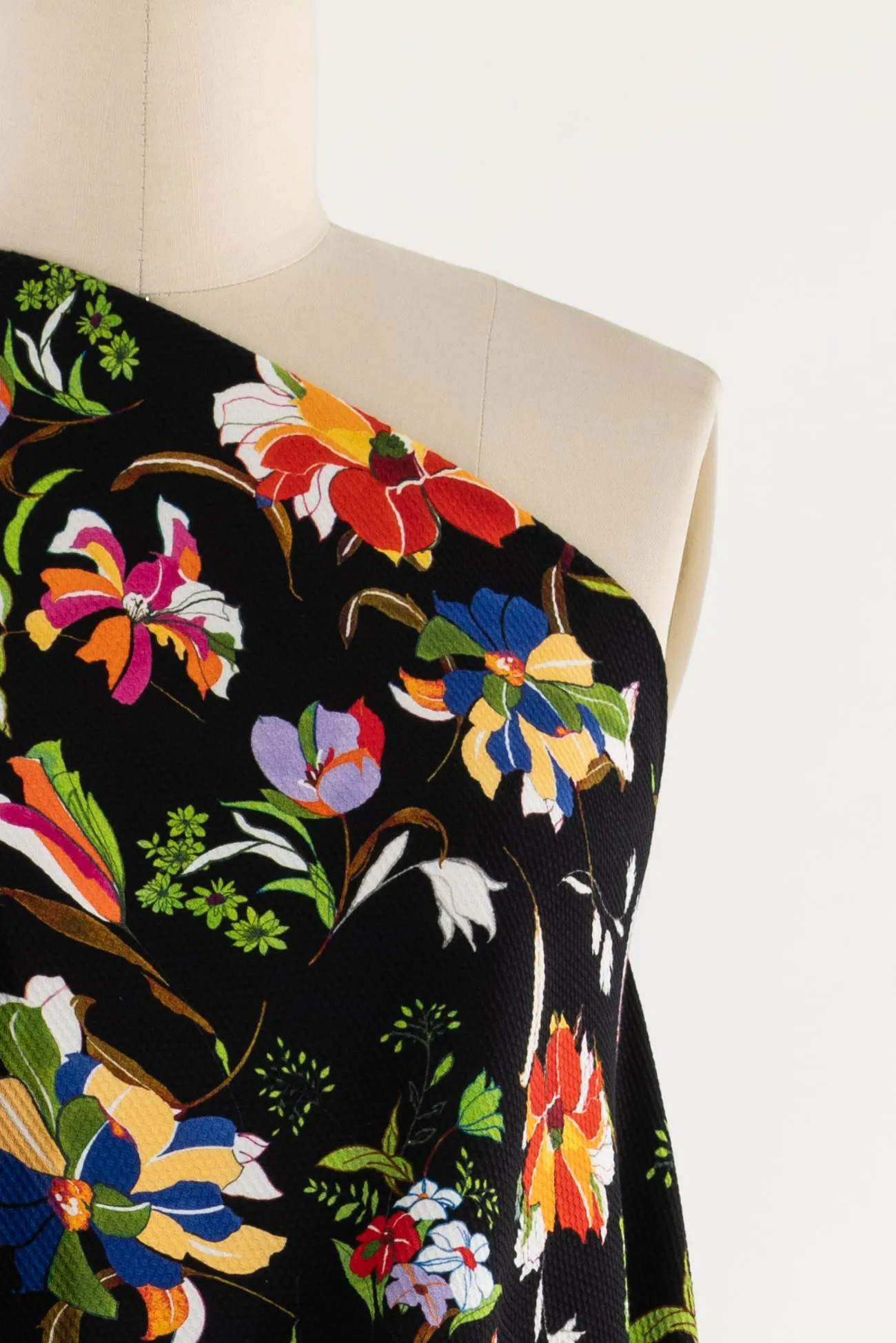 Efflorescent Italian Stretch Cotton Pique Woven