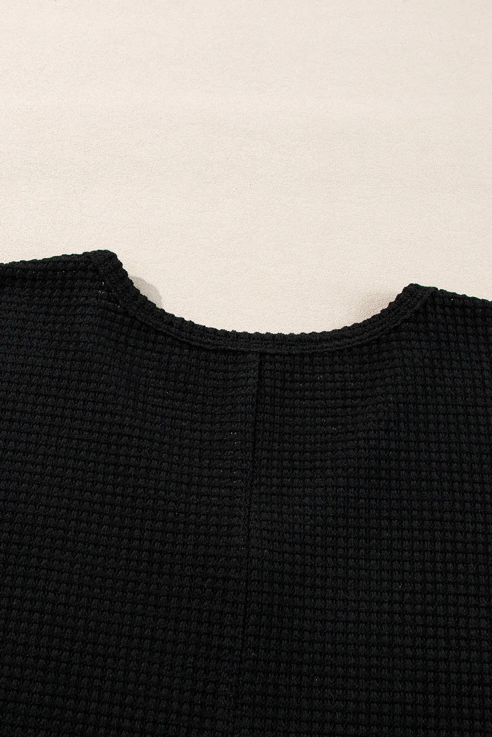 Gothic Outlaws' Rose Red Waffle Knit V Neck Top with Side Slits – Perfect for the Bold & the Brave