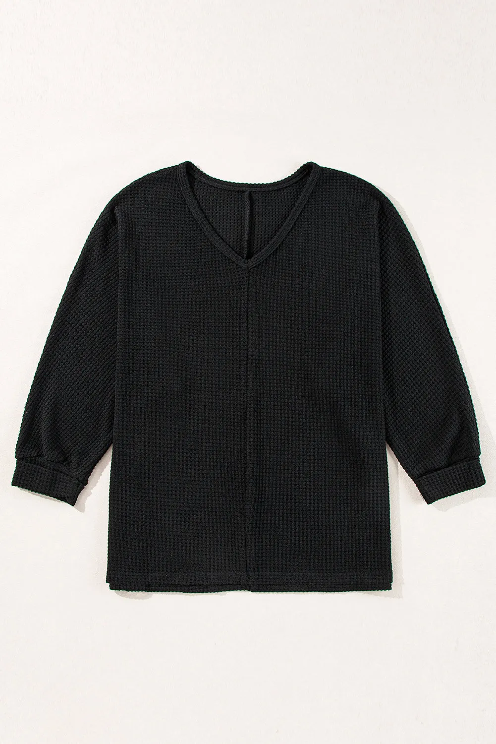 Gothic Outlaws' Rose Red Waffle Knit V Neck Top with Side Slits – Perfect for the Bold & the Brave