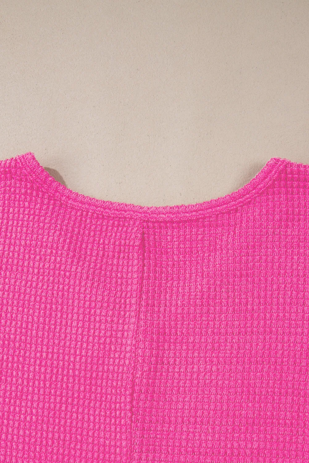 Gothic Outlaws' Rose Red Waffle Knit V Neck Top with Side Slits – Perfect for the Bold & the Brave