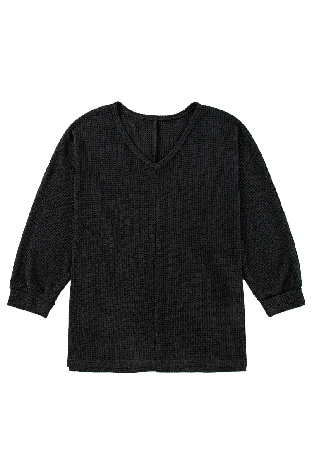 Gothic Outlaws' Rose Red Waffle Knit V Neck Top with Side Slits – Perfect for the Bold & the Brave
