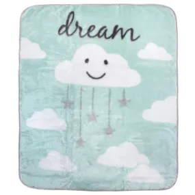 Hudson Baby High Pile Plush Blanket, Mint Cloud