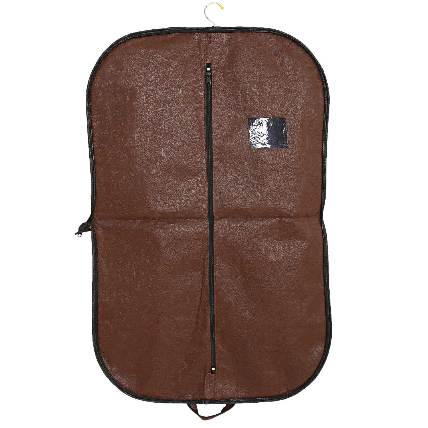 Kuber Industries Embossed Design Foldable Non Woven Men's Coat Blazer Cover (Brown) -CTKTC43483