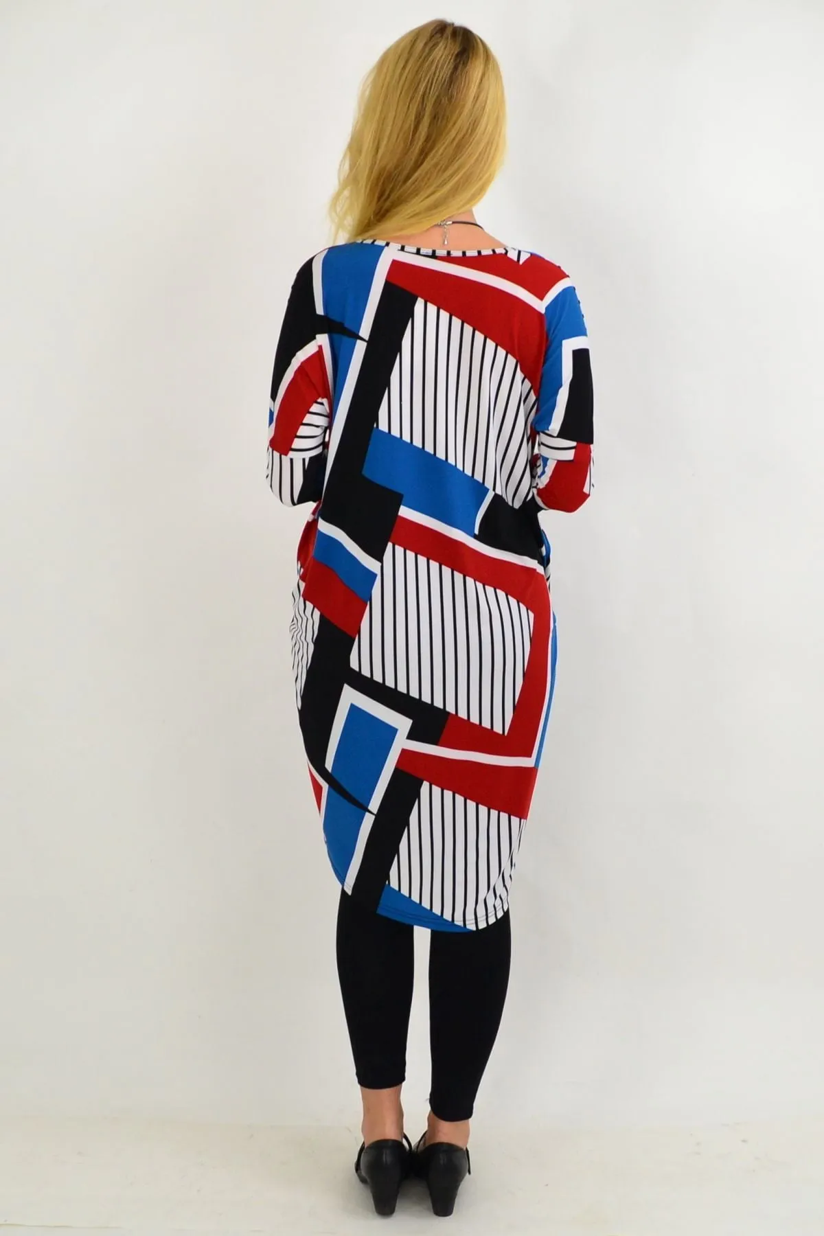 Lines & Stripes Hi Low Tunic Dress