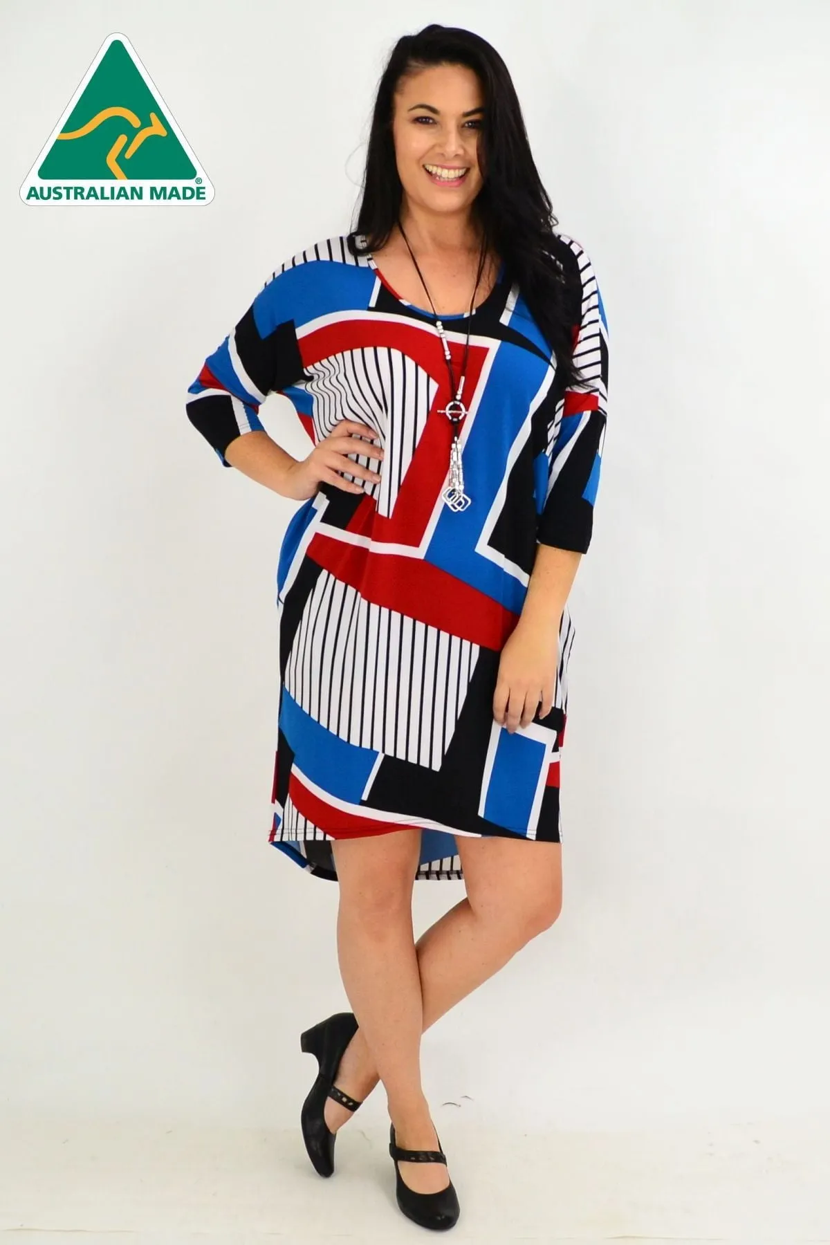 Lines & Stripes Hi Low Tunic Dress