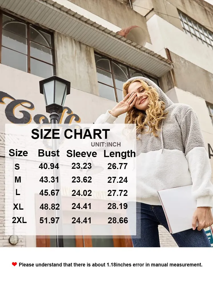 LONGYUAN Womens Sherpa Long Sleeve Sweatshirt Soft Warm Fleece Sweaters Hoodies Zipped Up Teddy Coat L Deep Pink White