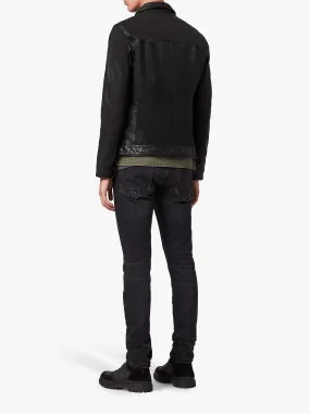 Men's Solid Black Leather Jacket