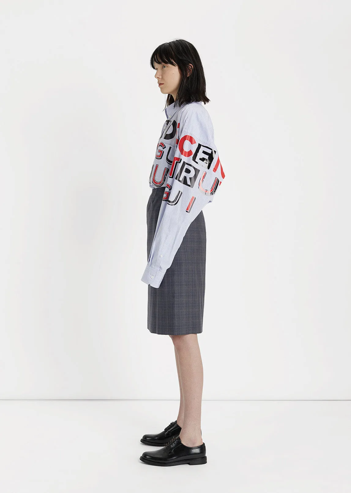 Merino Check Pencil Skirt