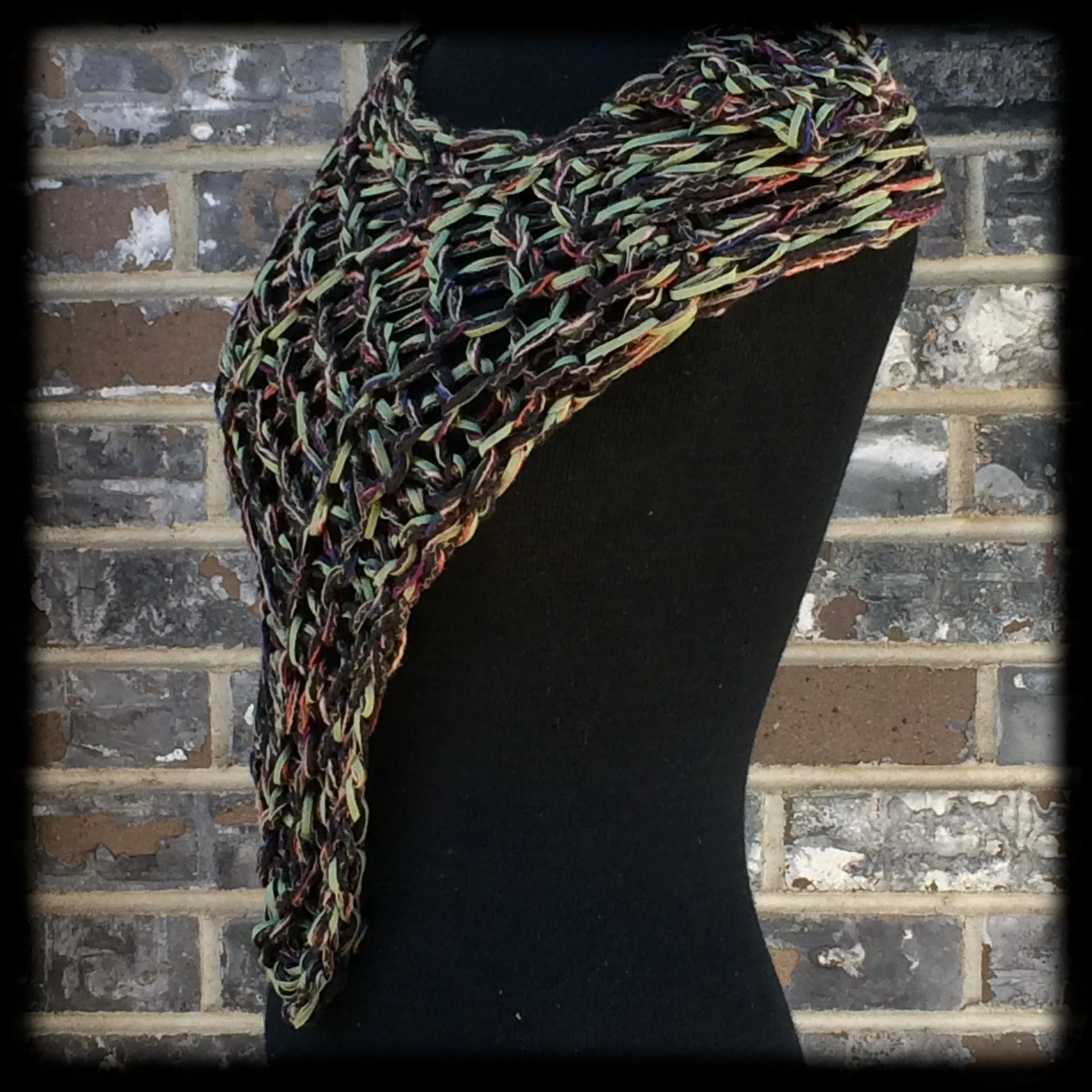 Military Green Chic Hand Knit Shawl