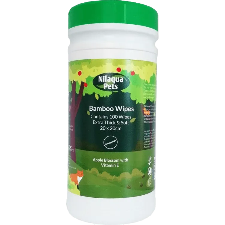 Nilaqua Pets Bamboo Pet Wipes Apple Blossom Pack of 100