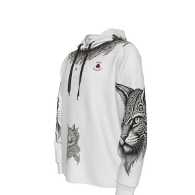 Nordic Kitty Men's Half  Button Hoodie