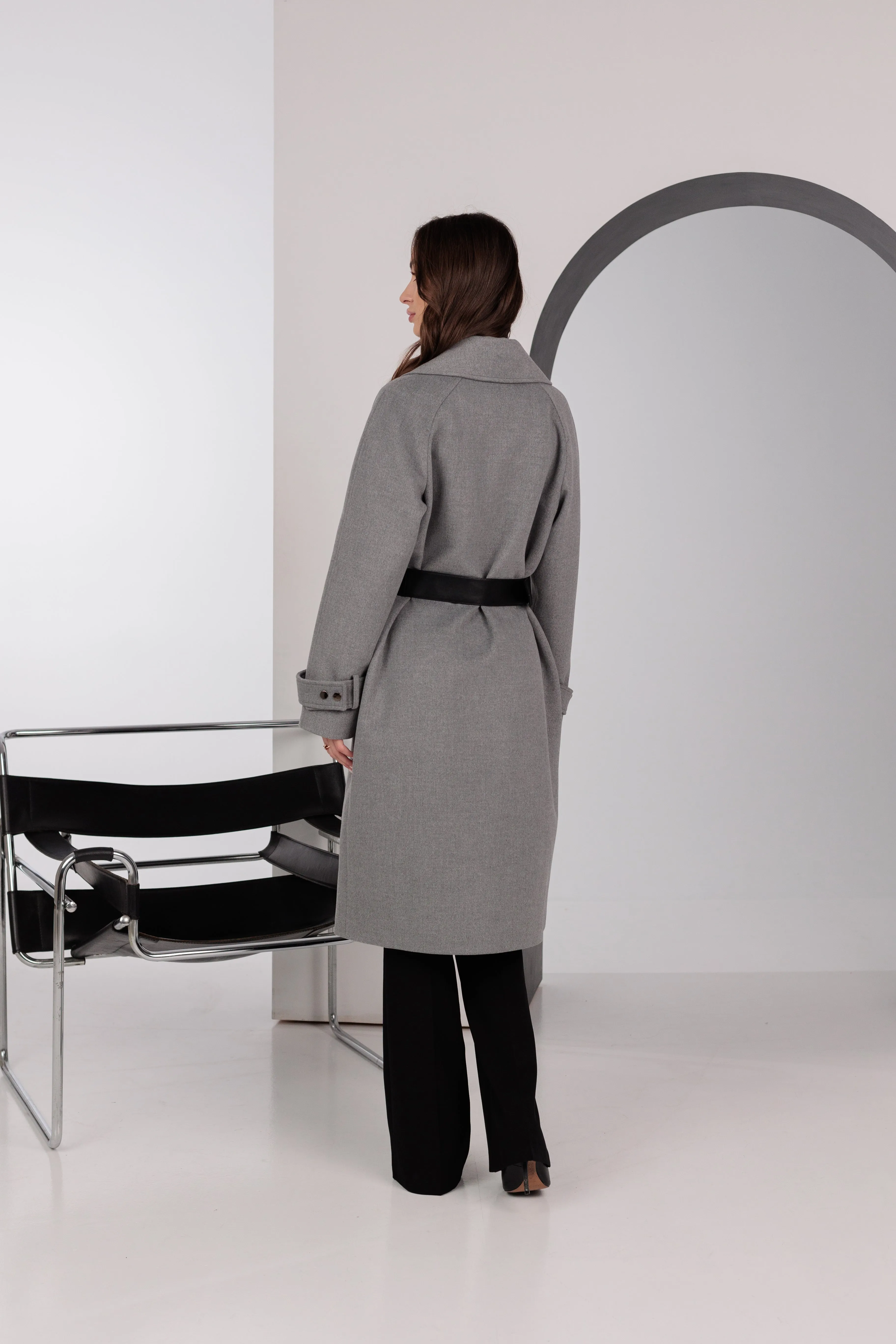 Pre-order. Re-stock Ships November. Karina Belted Wool Cashmere Blend Overcoat