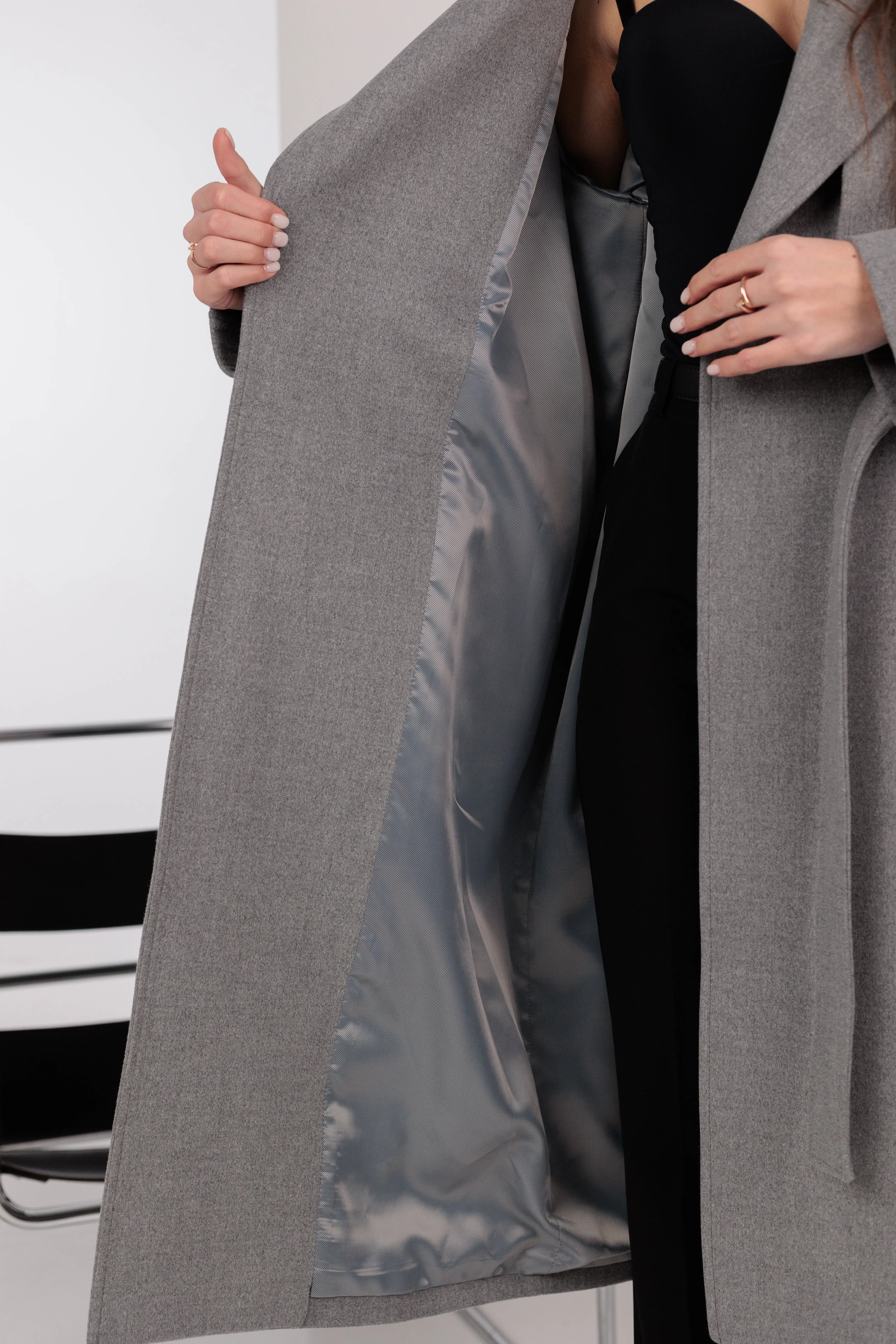 Pre-order. Re-stock Ships November. Karina Belted Wool Cashmere Blend Overcoat