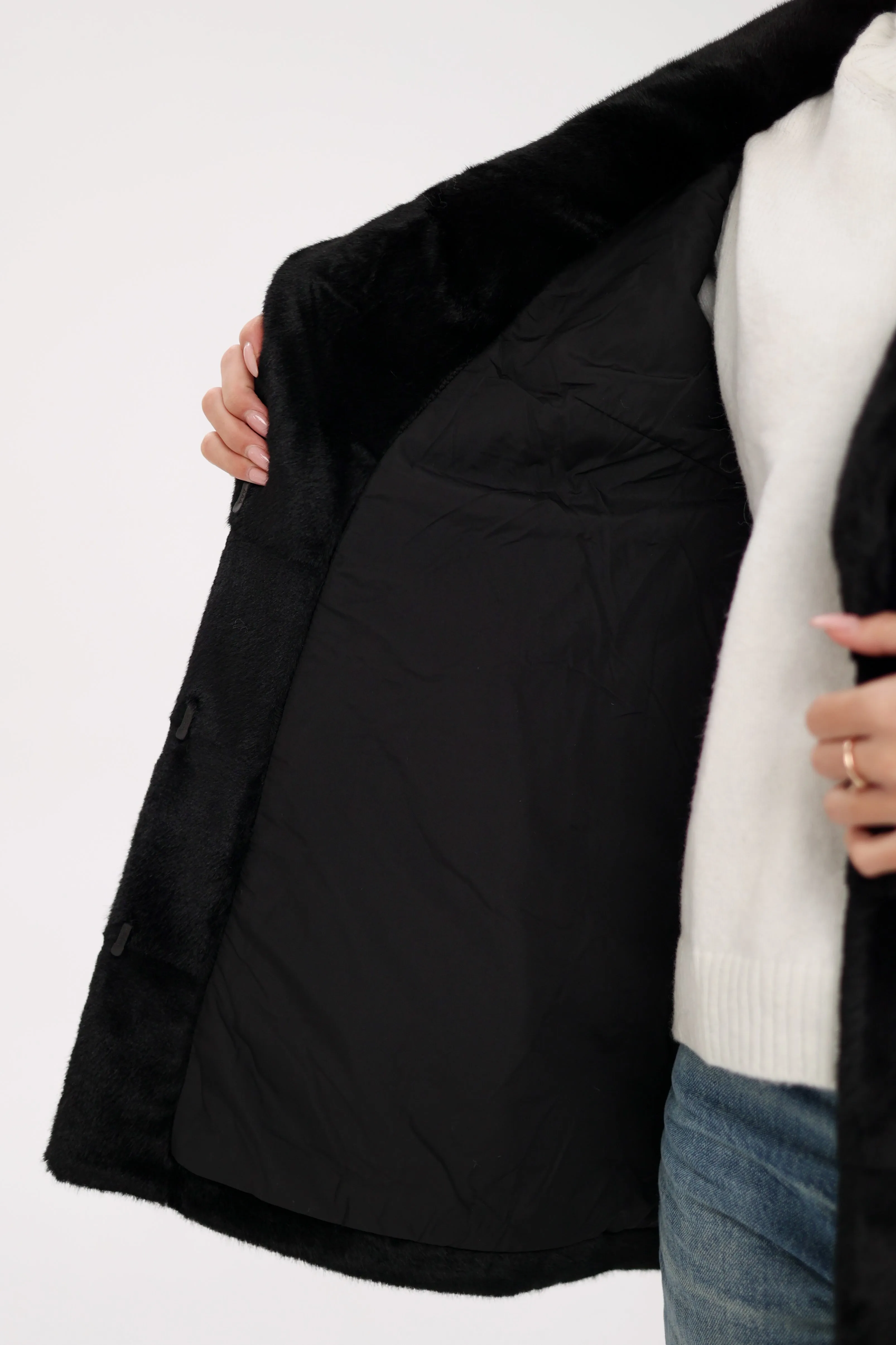 Pre-Order. Ships November 25. Faux Mink Effect Fur Coat