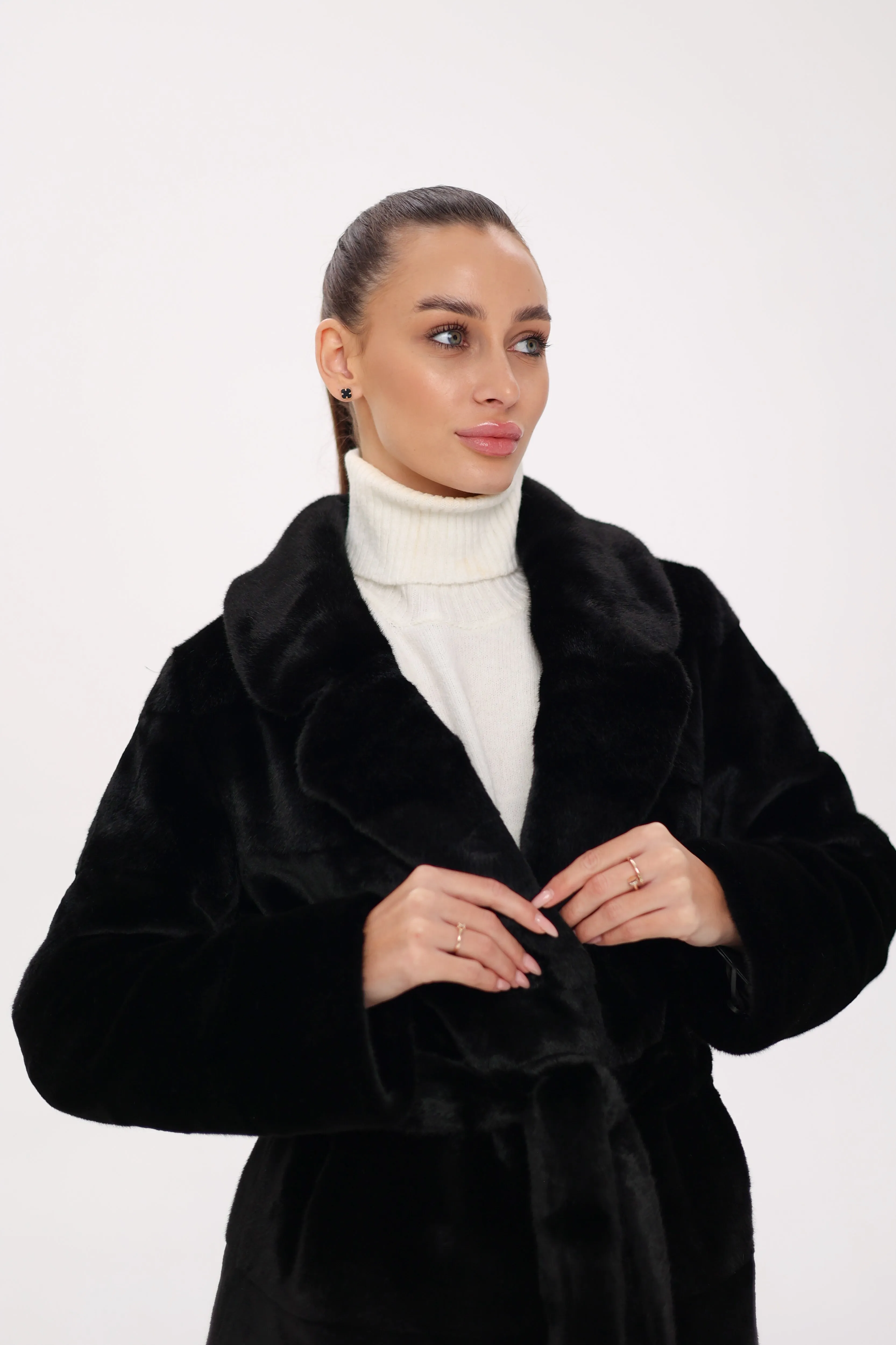 Pre-Order. Ships November 25. Faux Mink Effect Fur Coat