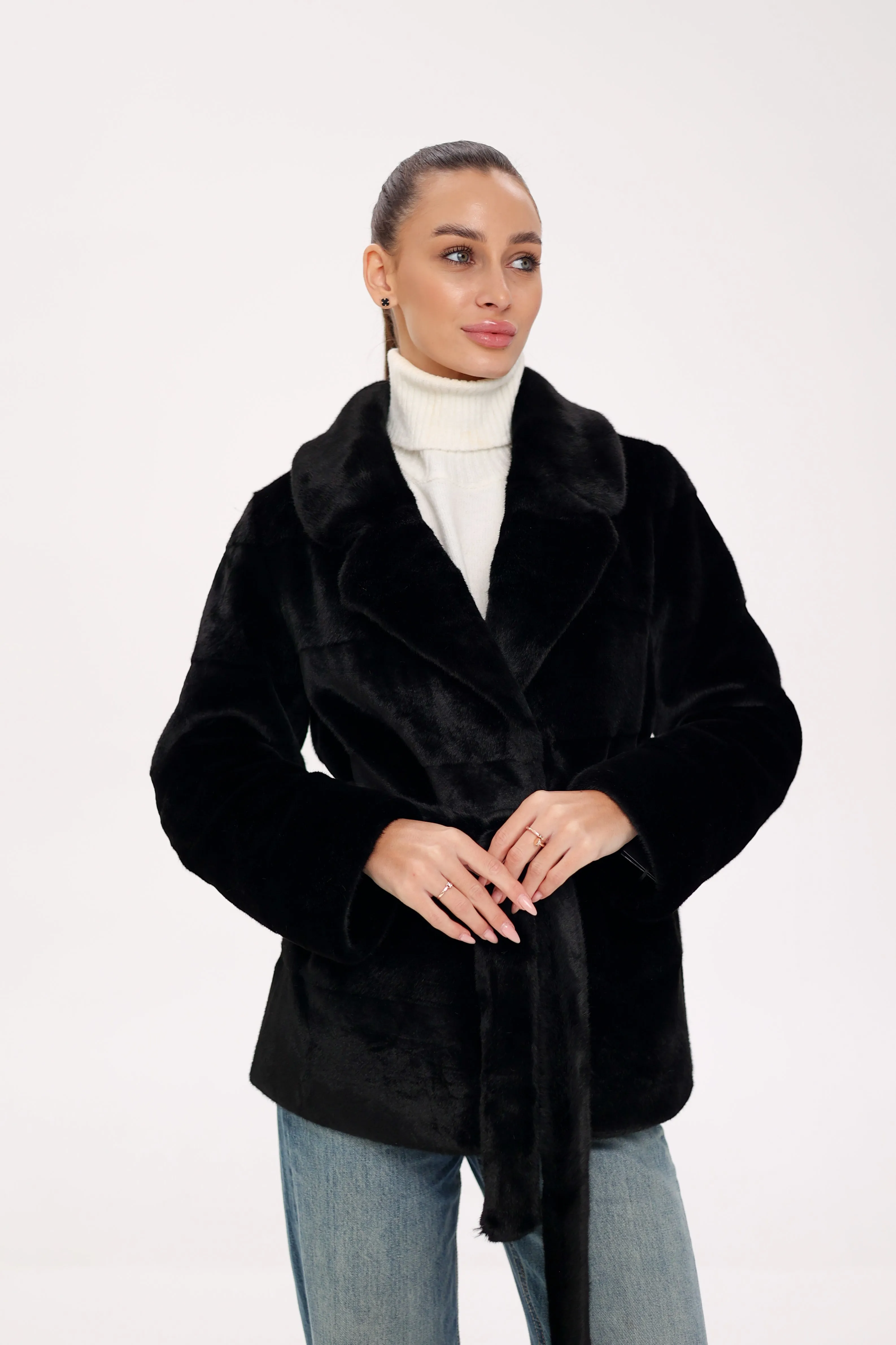 Pre-Order. Ships November 25. Faux Mink Effect Fur Coat