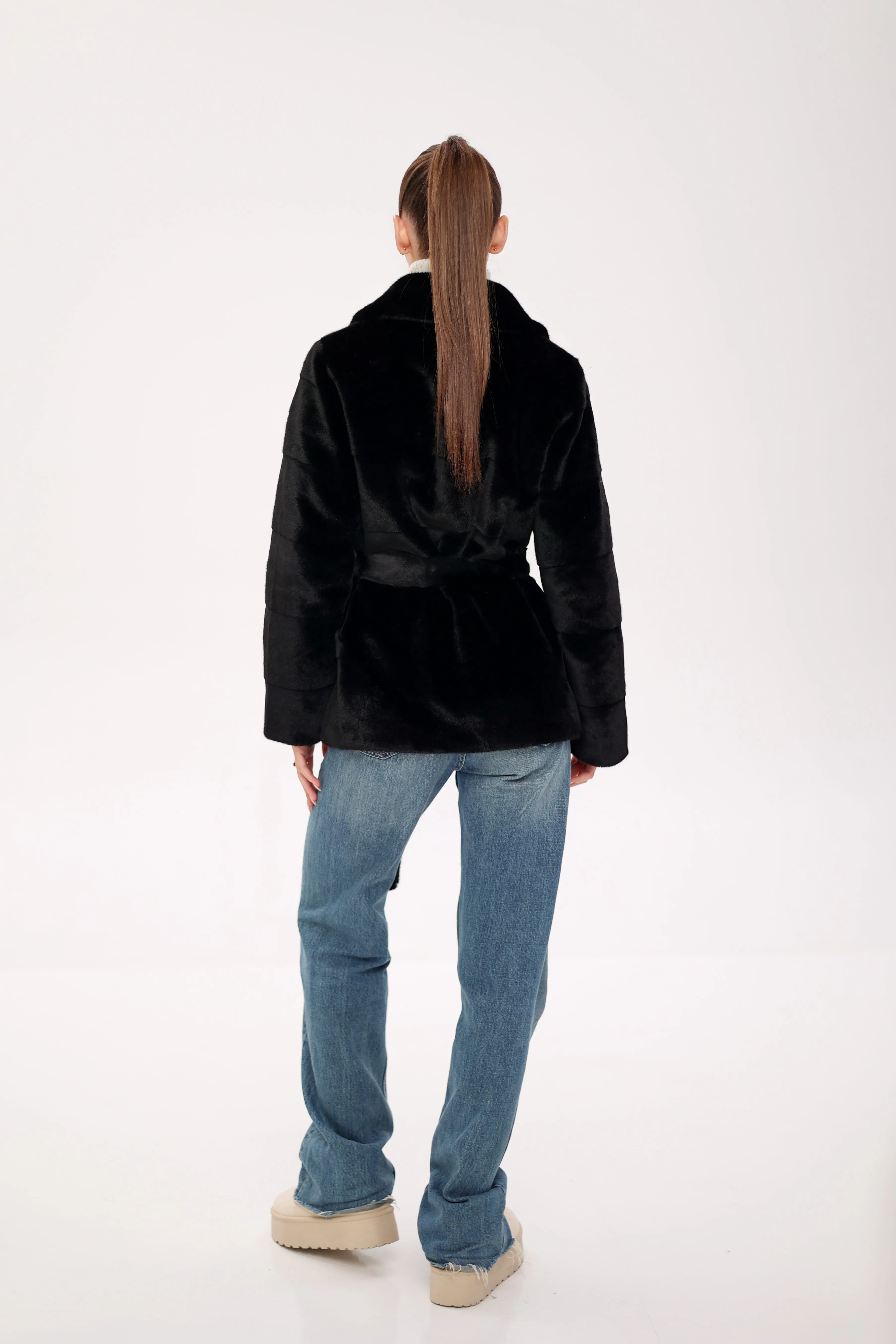 Pre-Order. Ships November 25. Faux Mink Effect Fur Coat