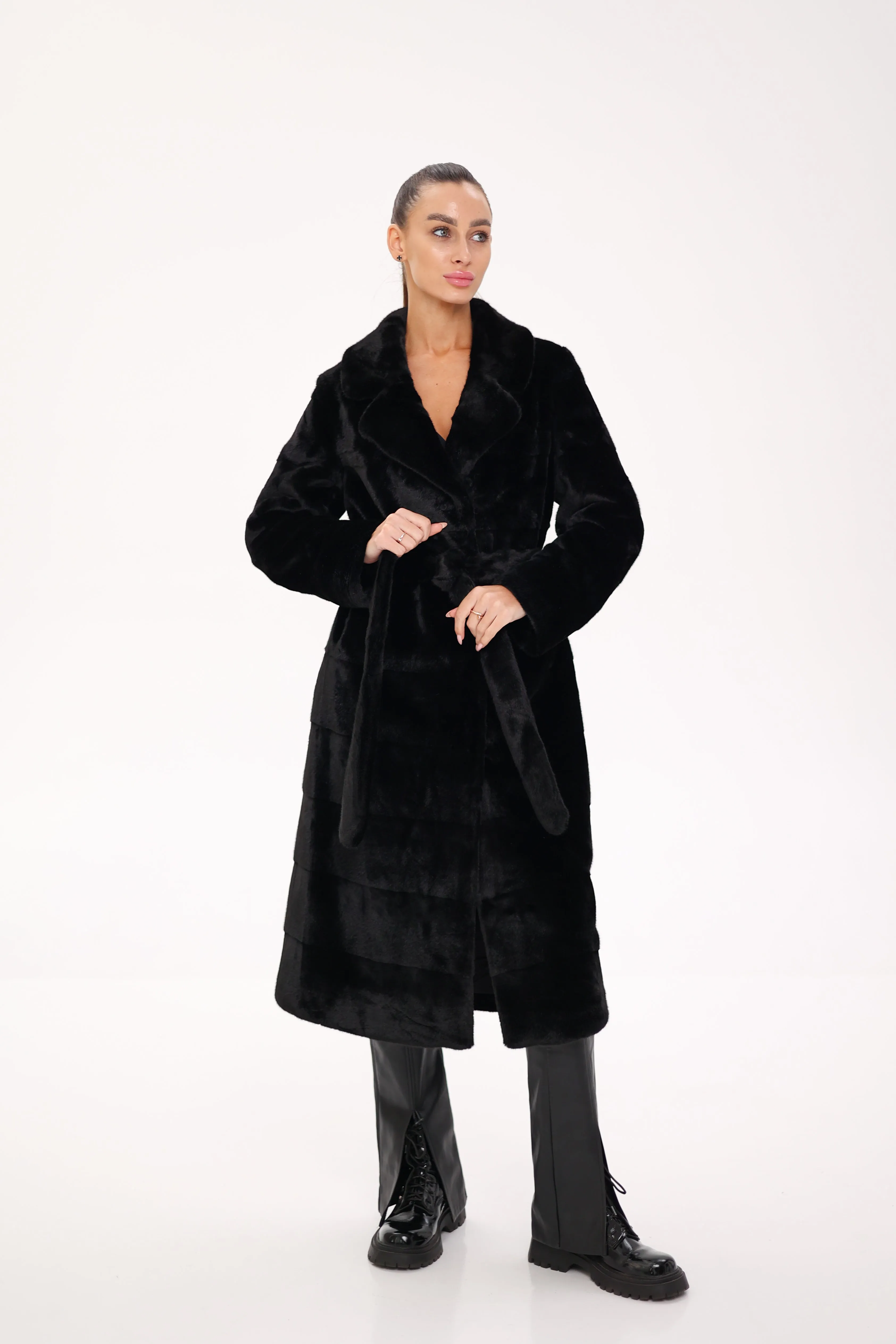 Pre-Order. Ships November 29. Faux Mink Effect Fur Coat