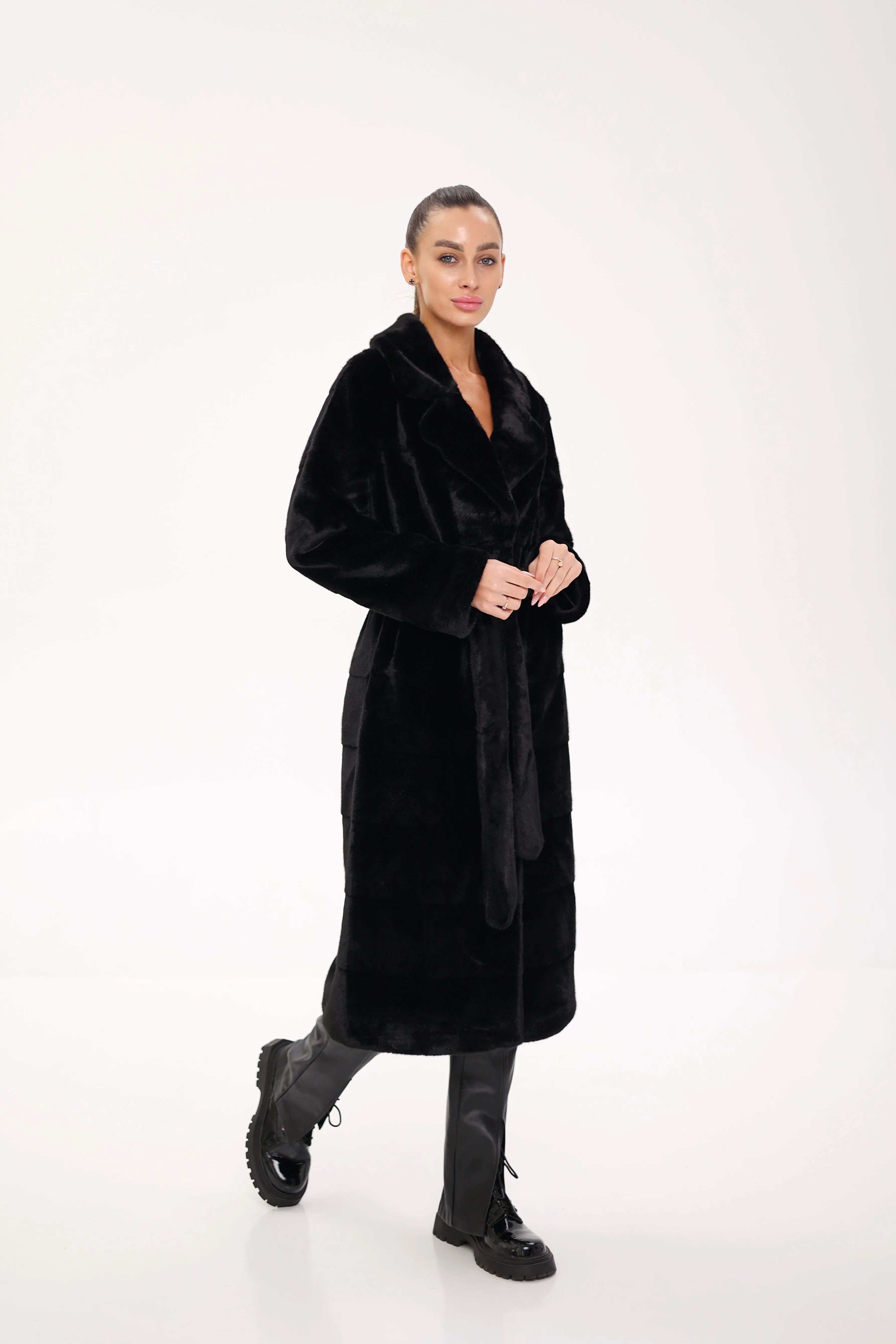 Pre-Order. Ships November 29. Faux Mink Effect Fur Coat