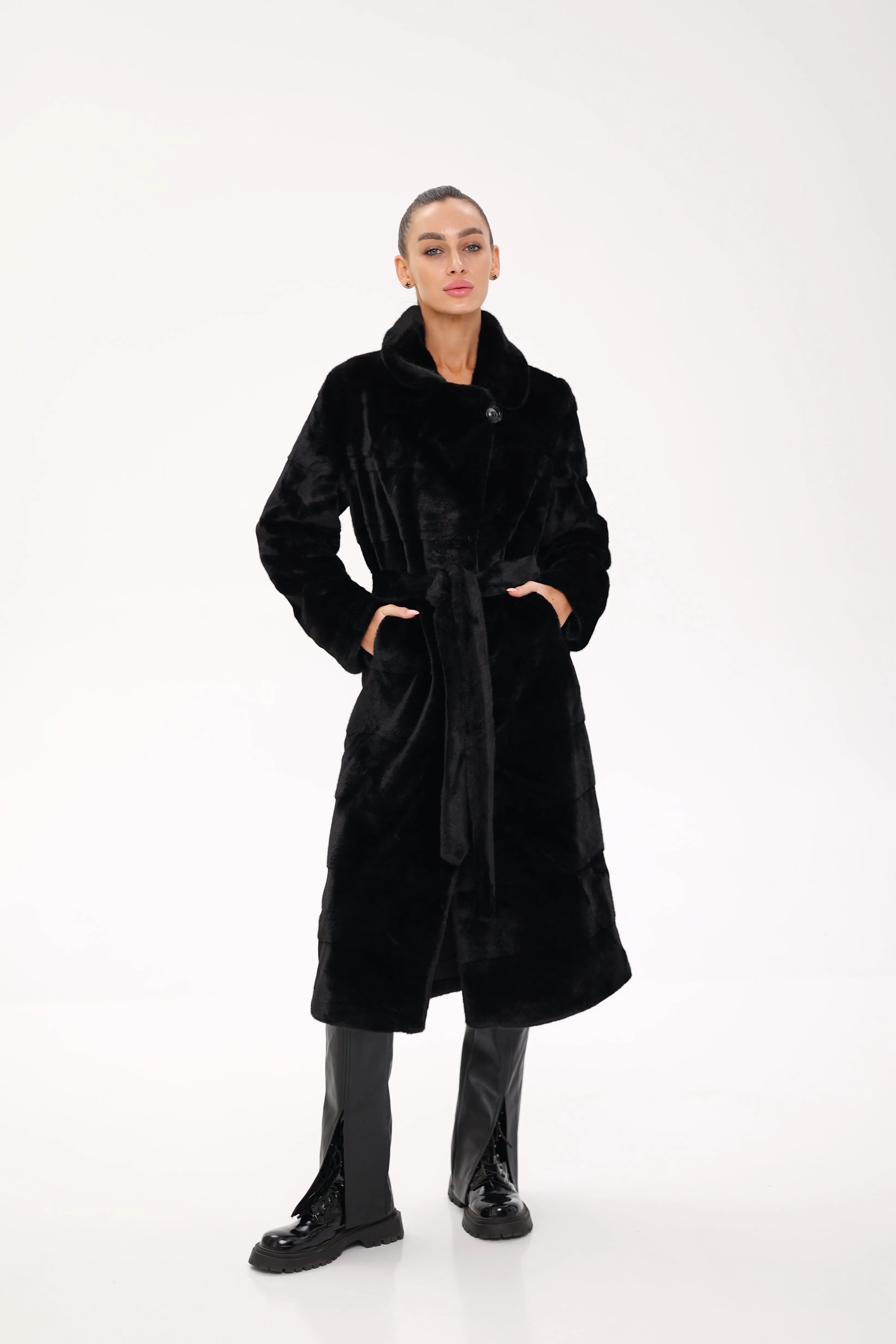 Pre-Order. Ships November 29. Faux Mink Effect Fur Coat