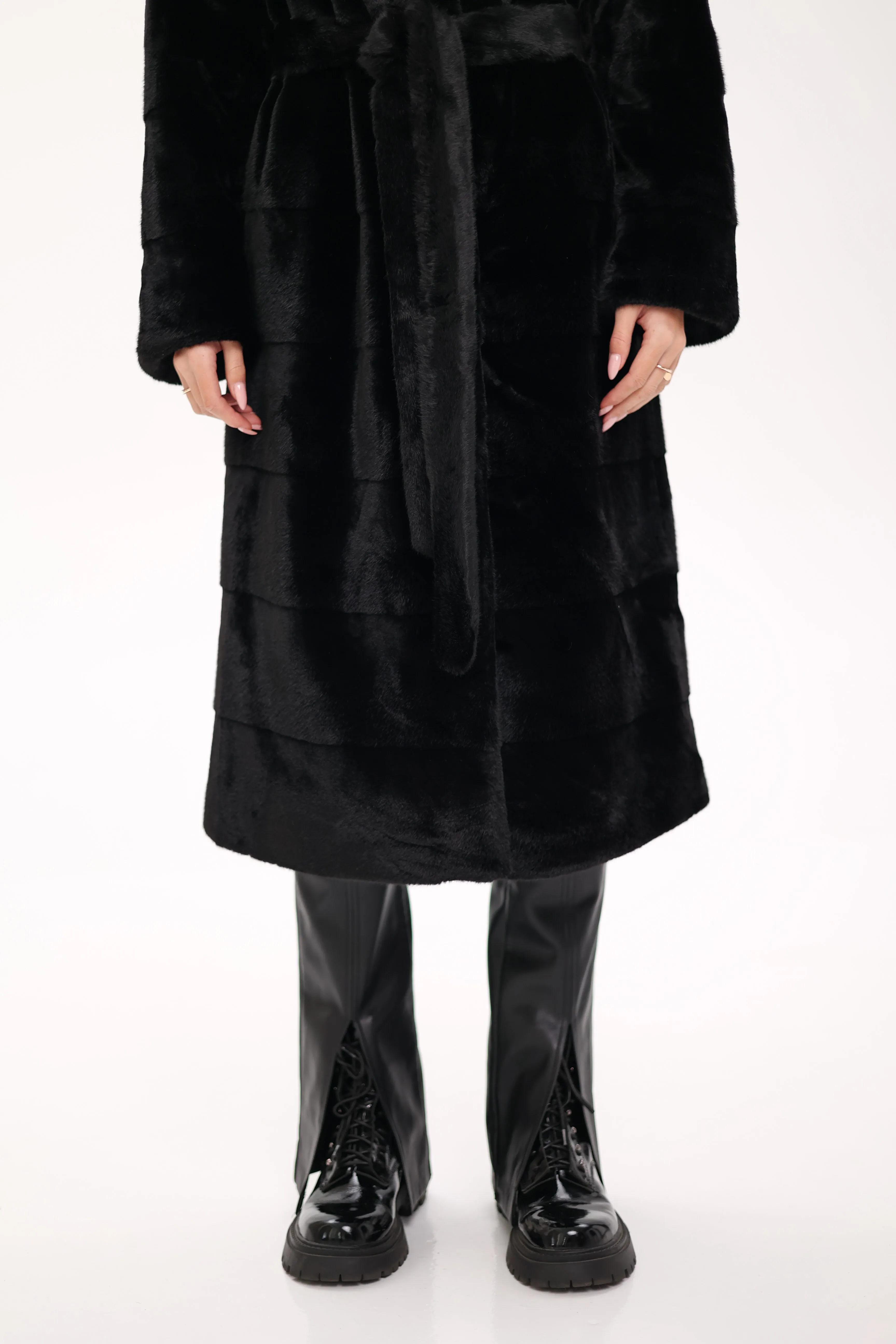 Pre-Order. Ships November 29. Faux Mink Effect Fur Coat
