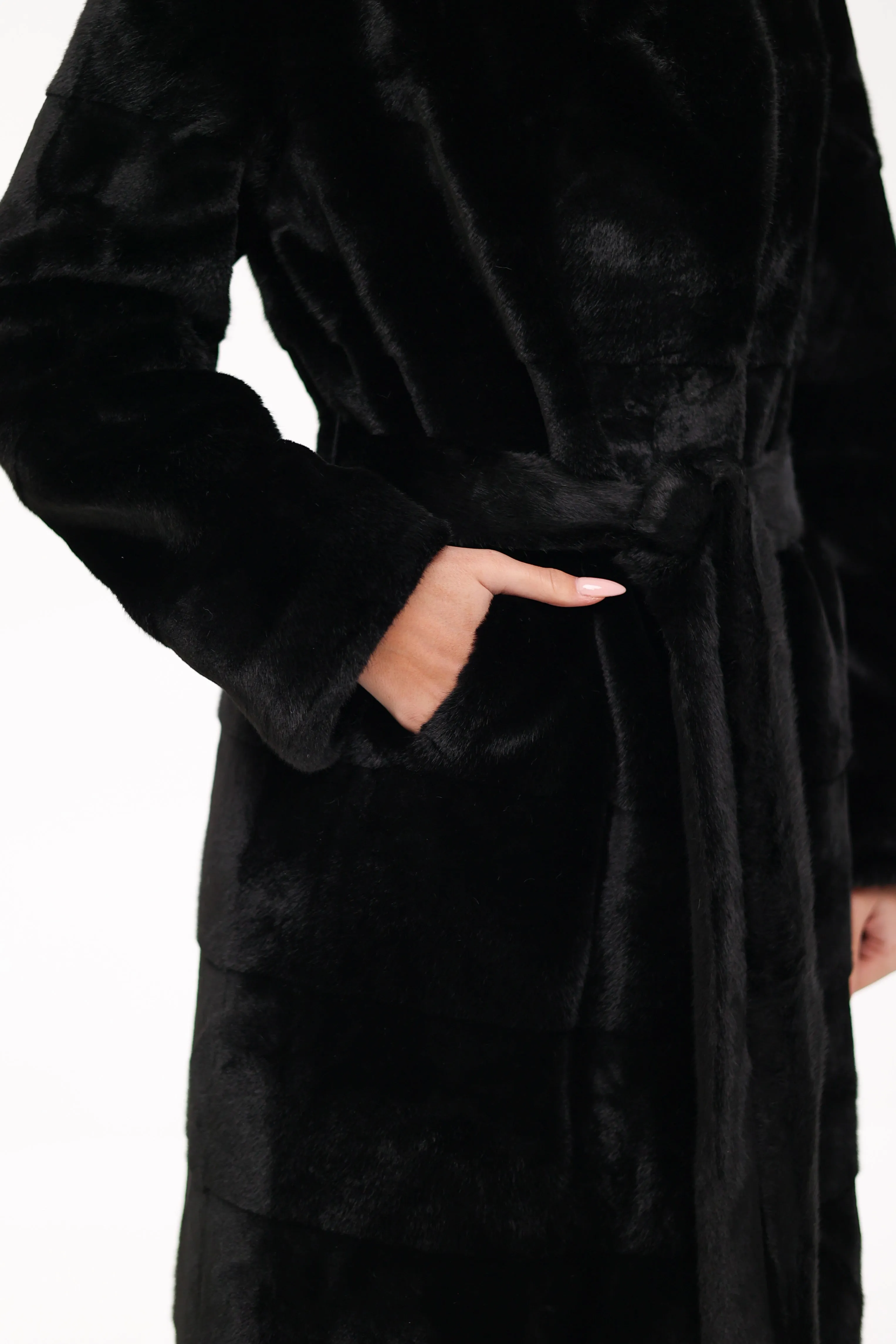 Pre-Order. Ships November 29. Faux Mink Effect Fur Coat