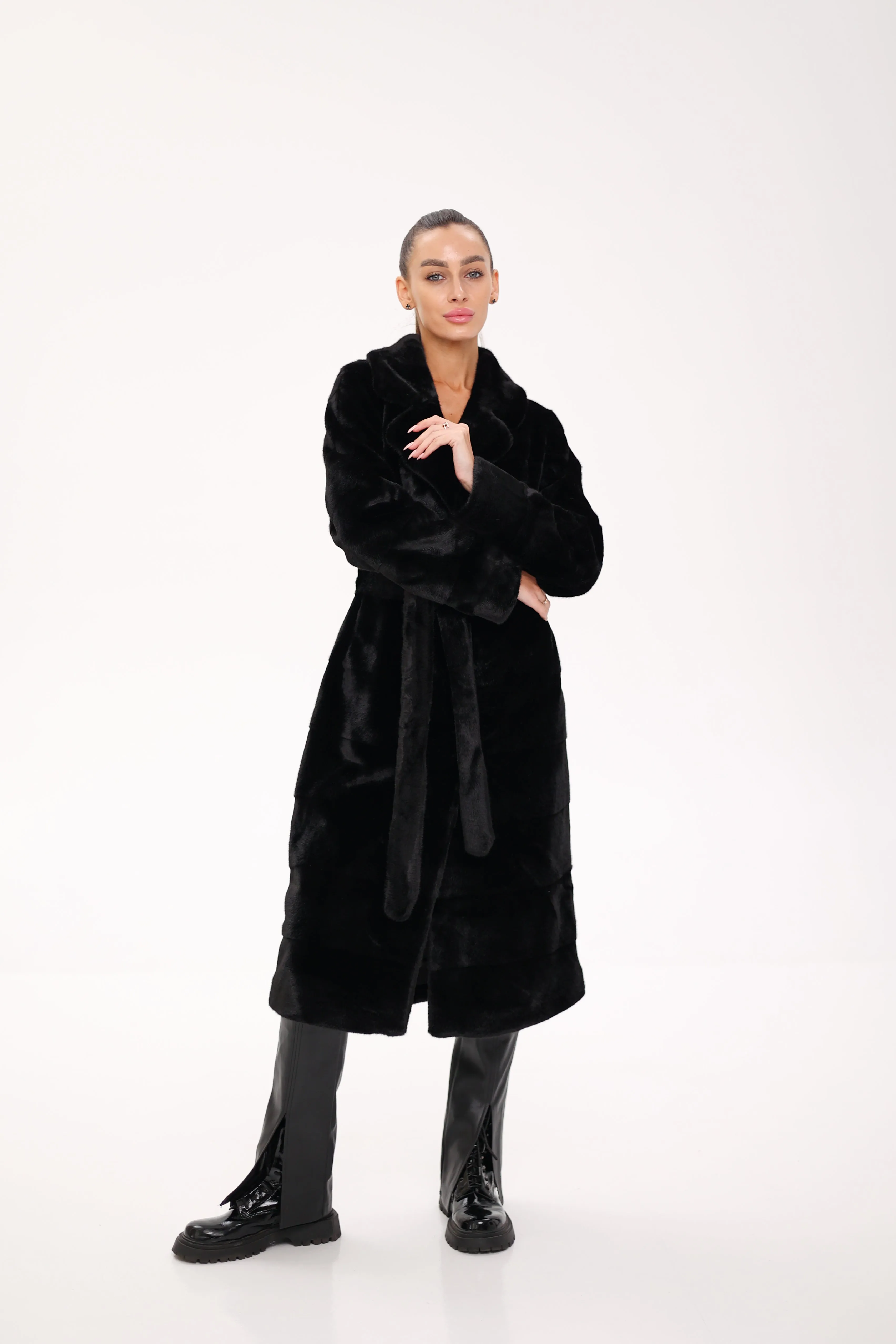 Pre-Order. Ships November 29. Faux Mink Effect Fur Coat