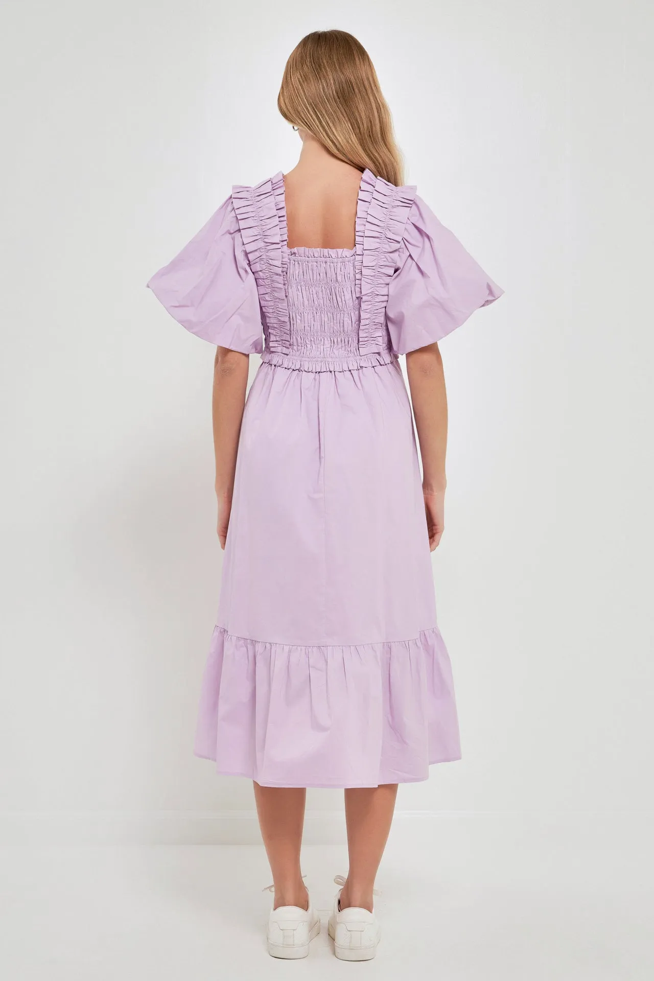 Puff Sleeve Midi Dress