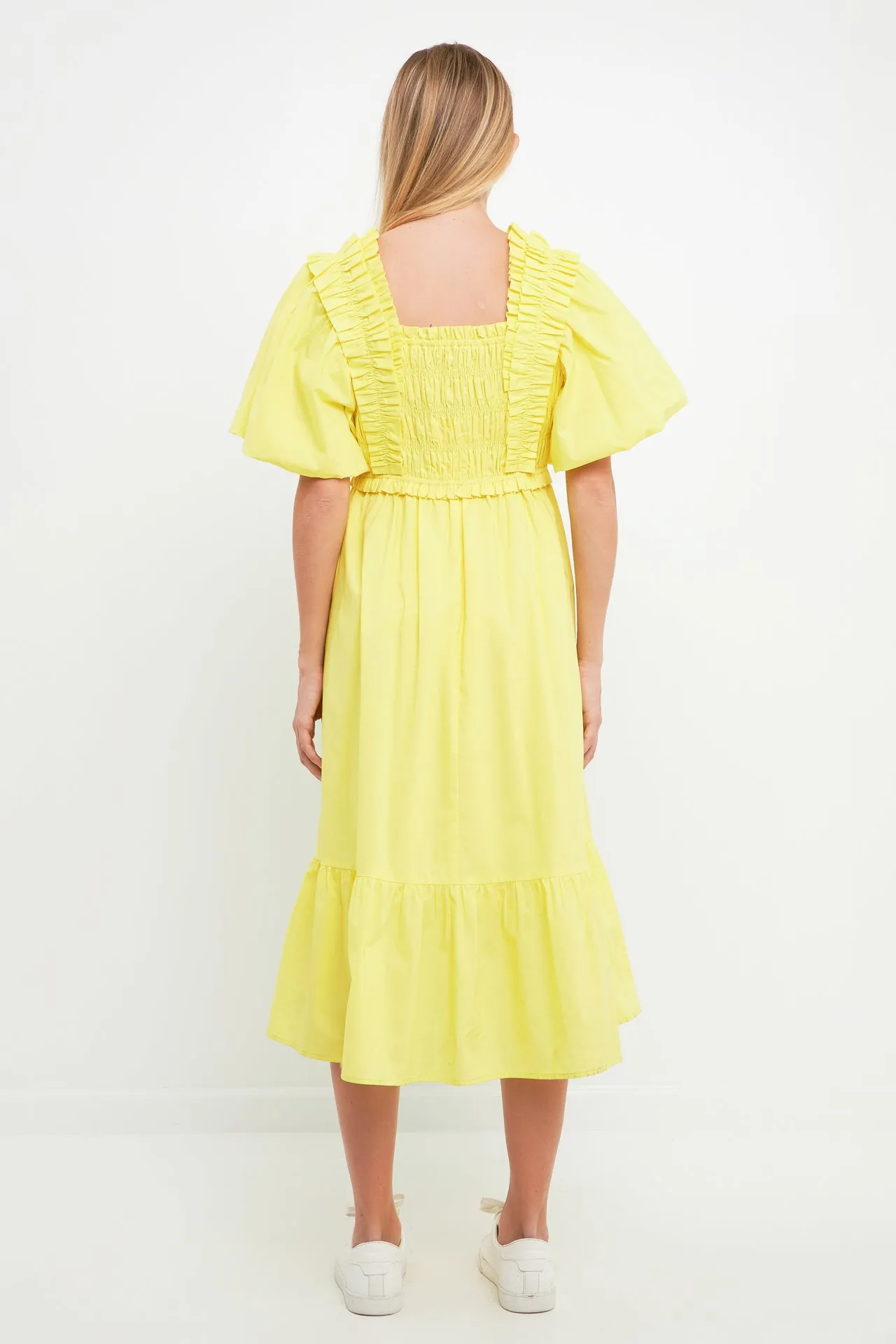 Puff Sleeve Midi Dress