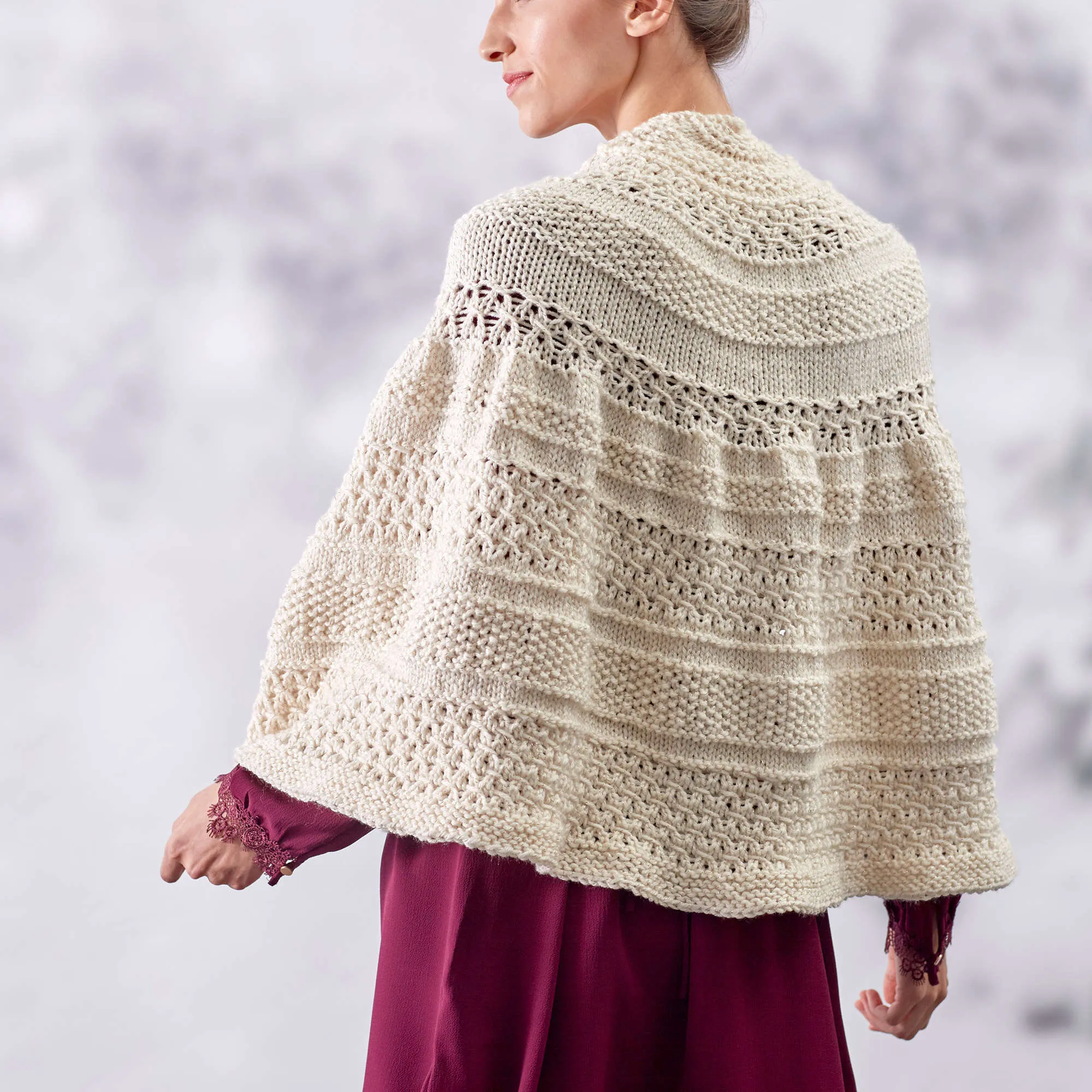 Red Heart Knit Winter Trellis Shawl