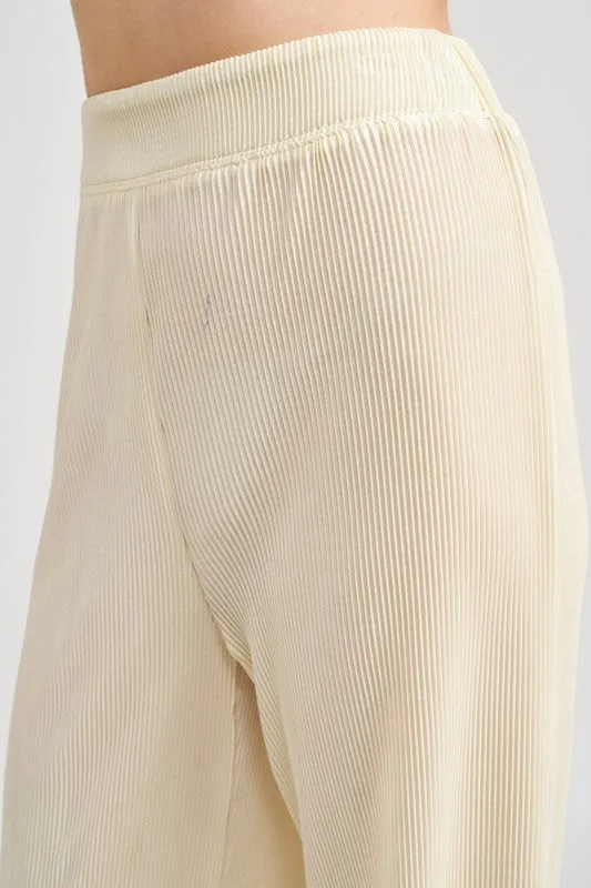 Scallop Hem High Waisted Pants